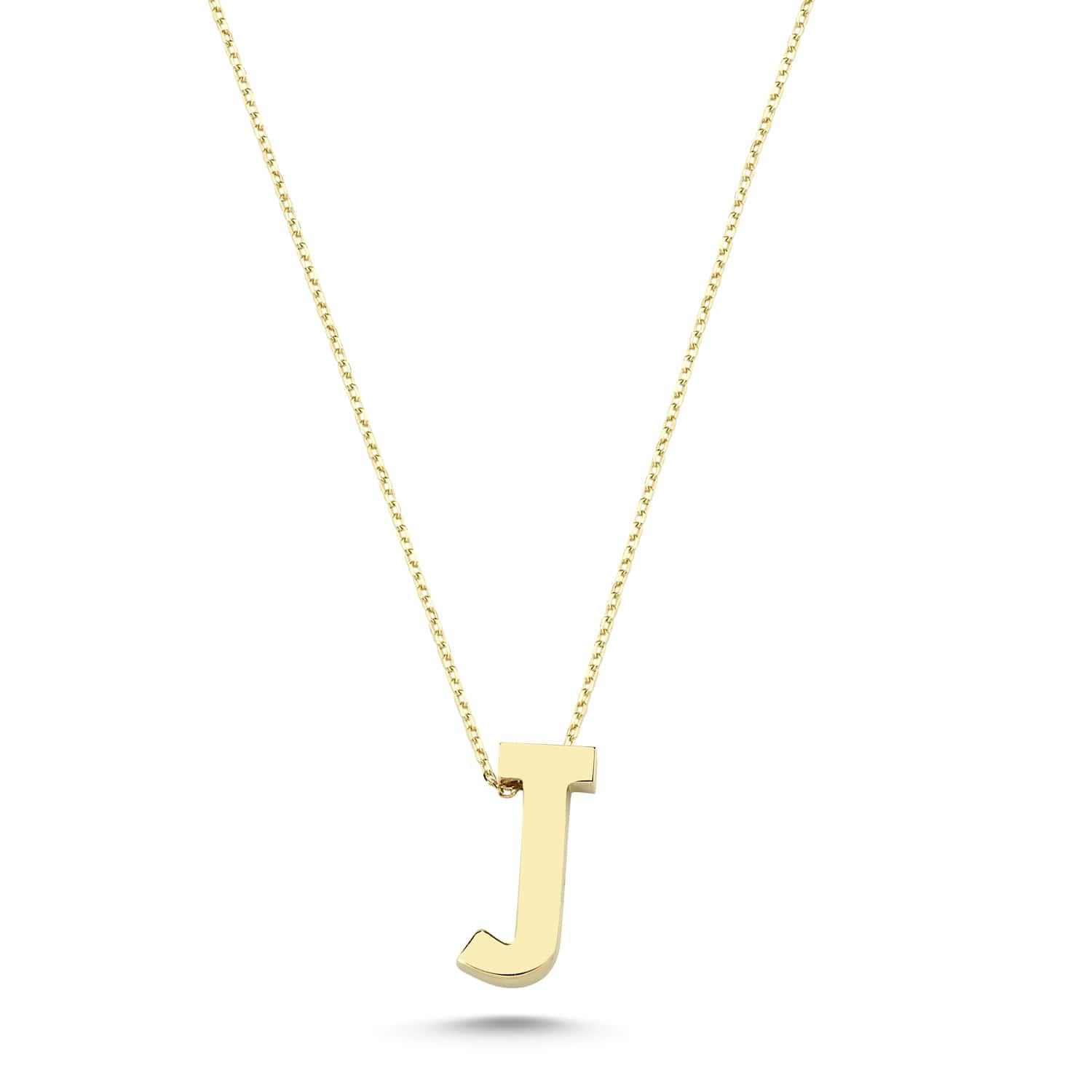 Altın Füzyon J Harf Kolye