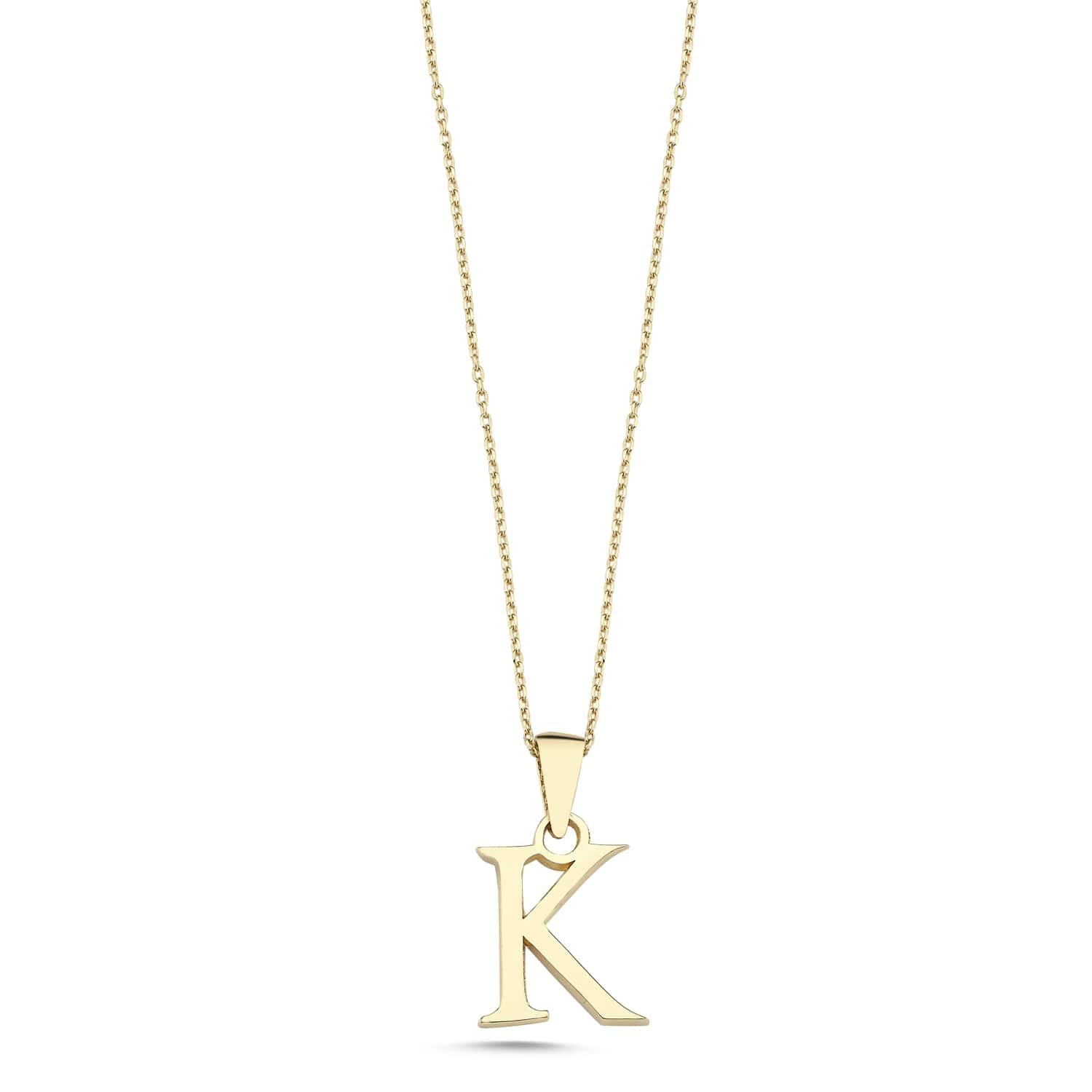 Altın K Harfi Kolye
