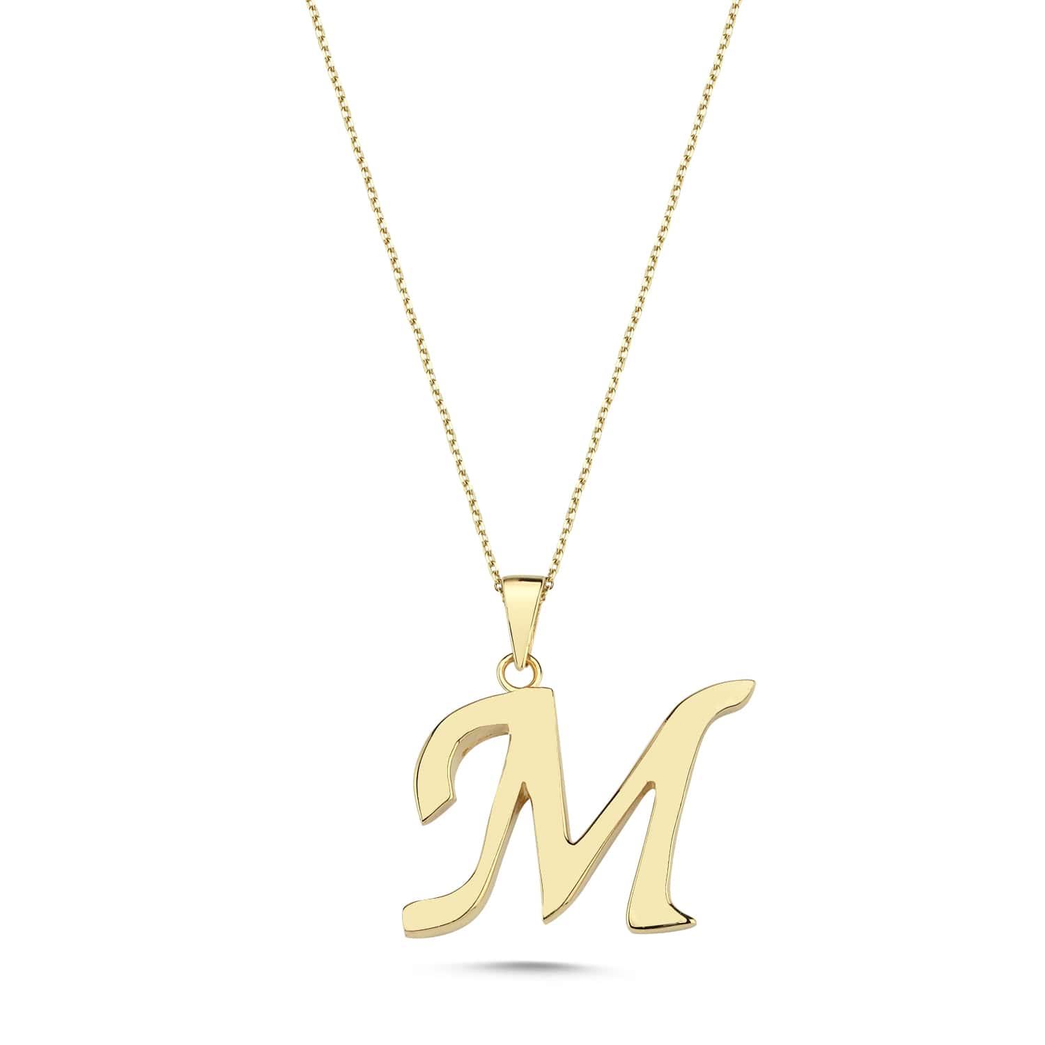 Altın M Harfi Kolye