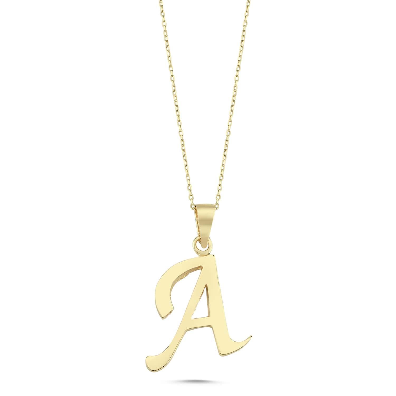 Altın A Harfi Kolye