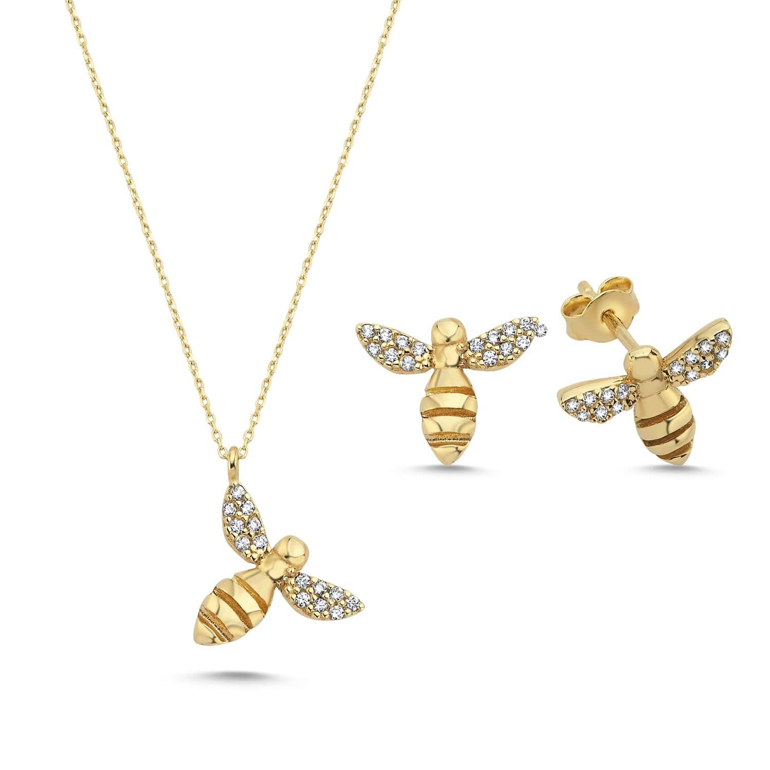 Altın Arı Kolye ve Küpe