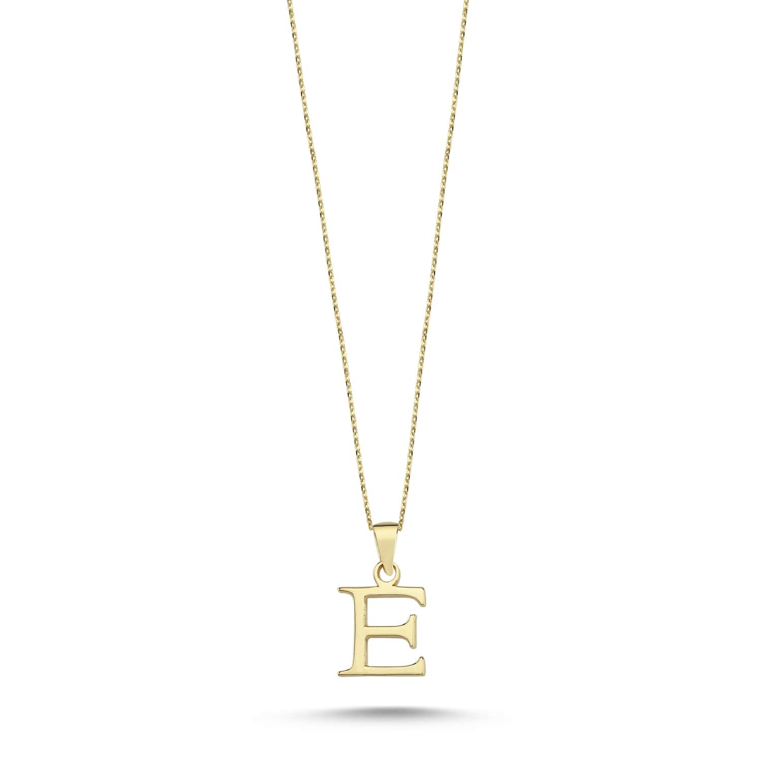 Altın E Harfi Kolye
