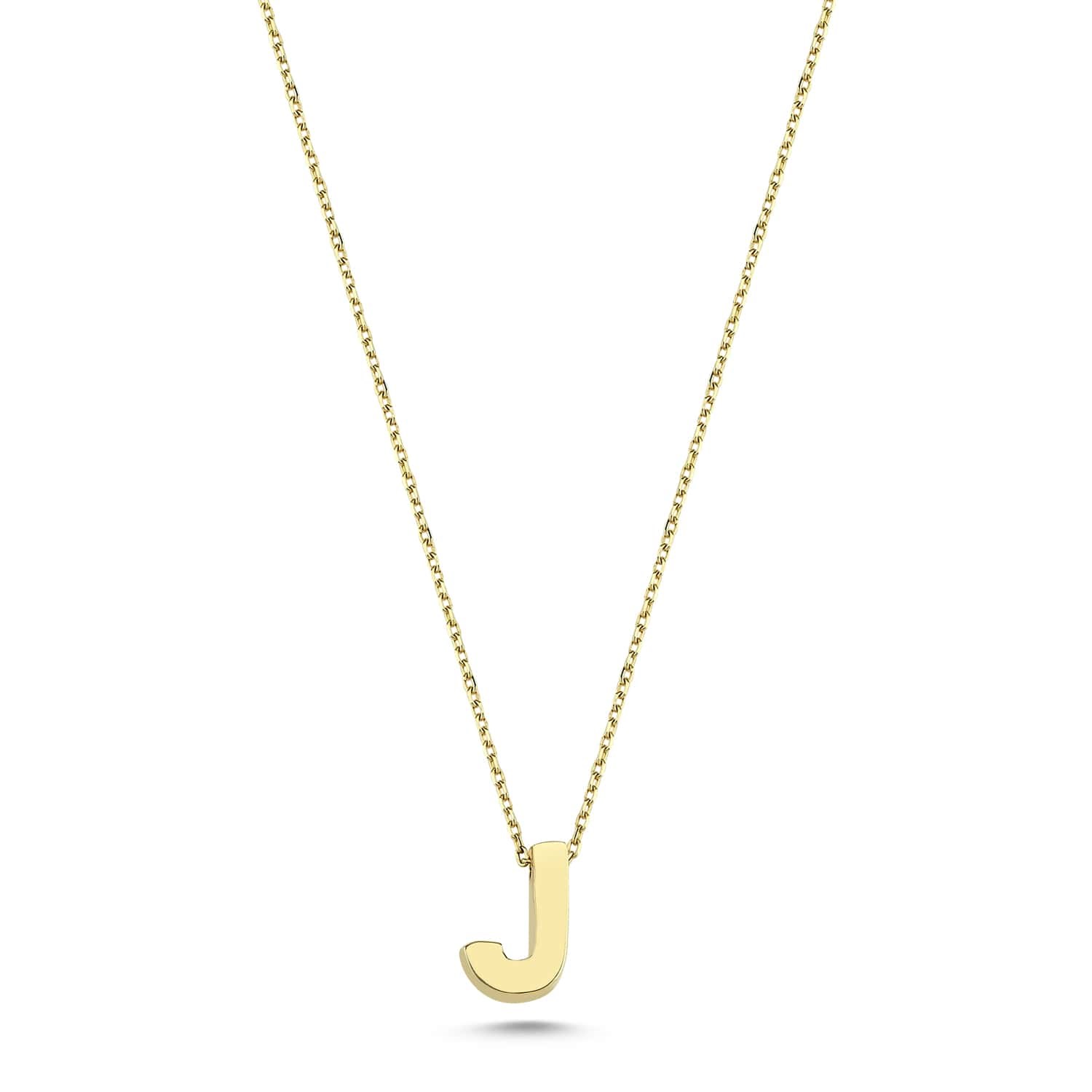Altın J Harfi Kolye