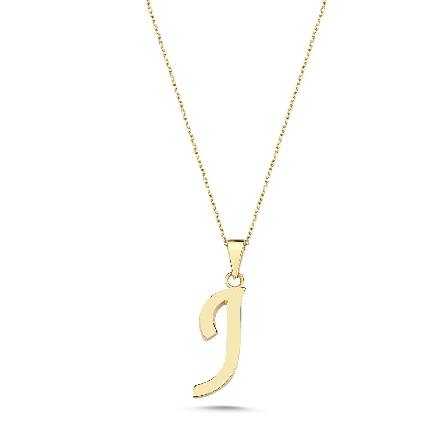 Altın J Harfi Kolye