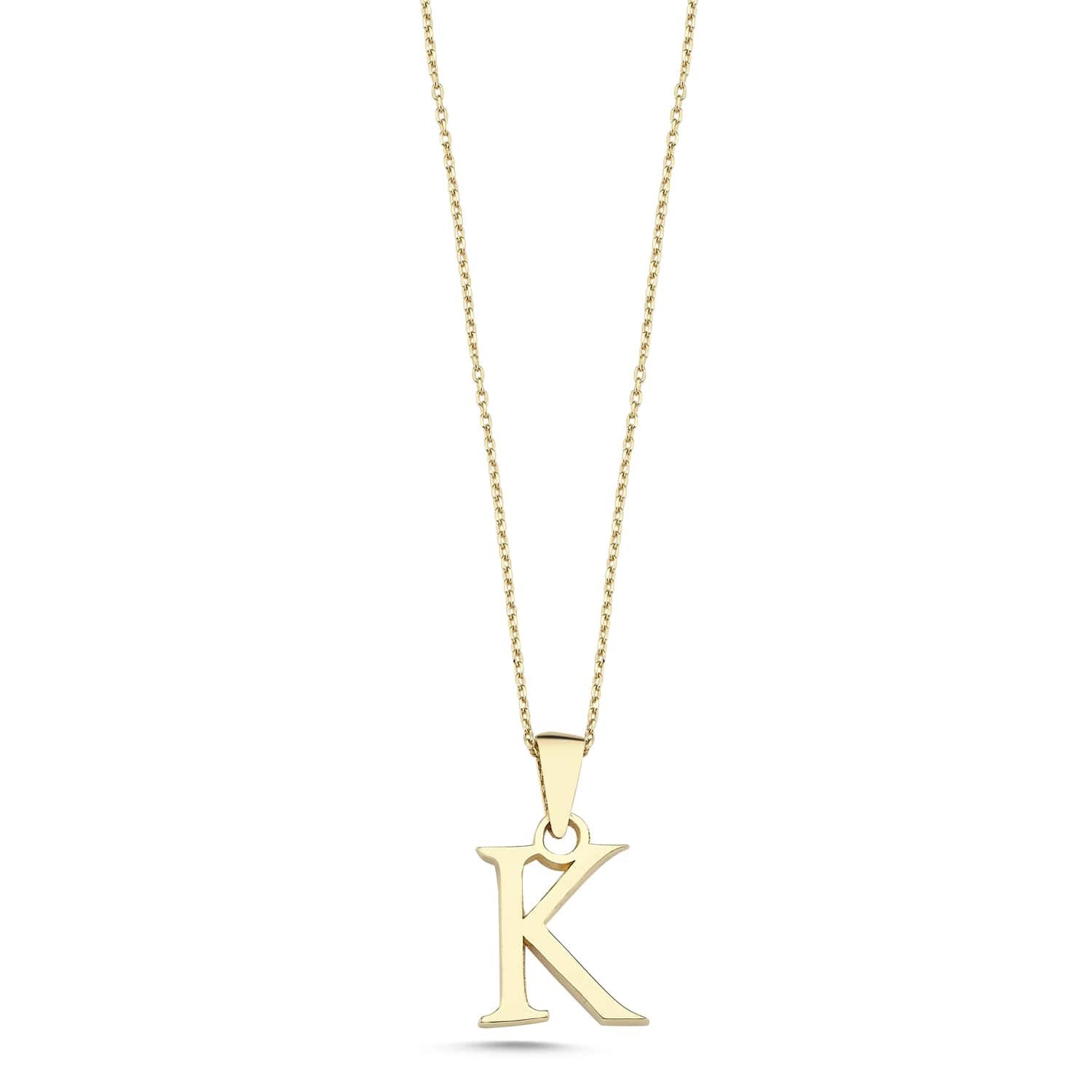 Altın K Harfi Kolye