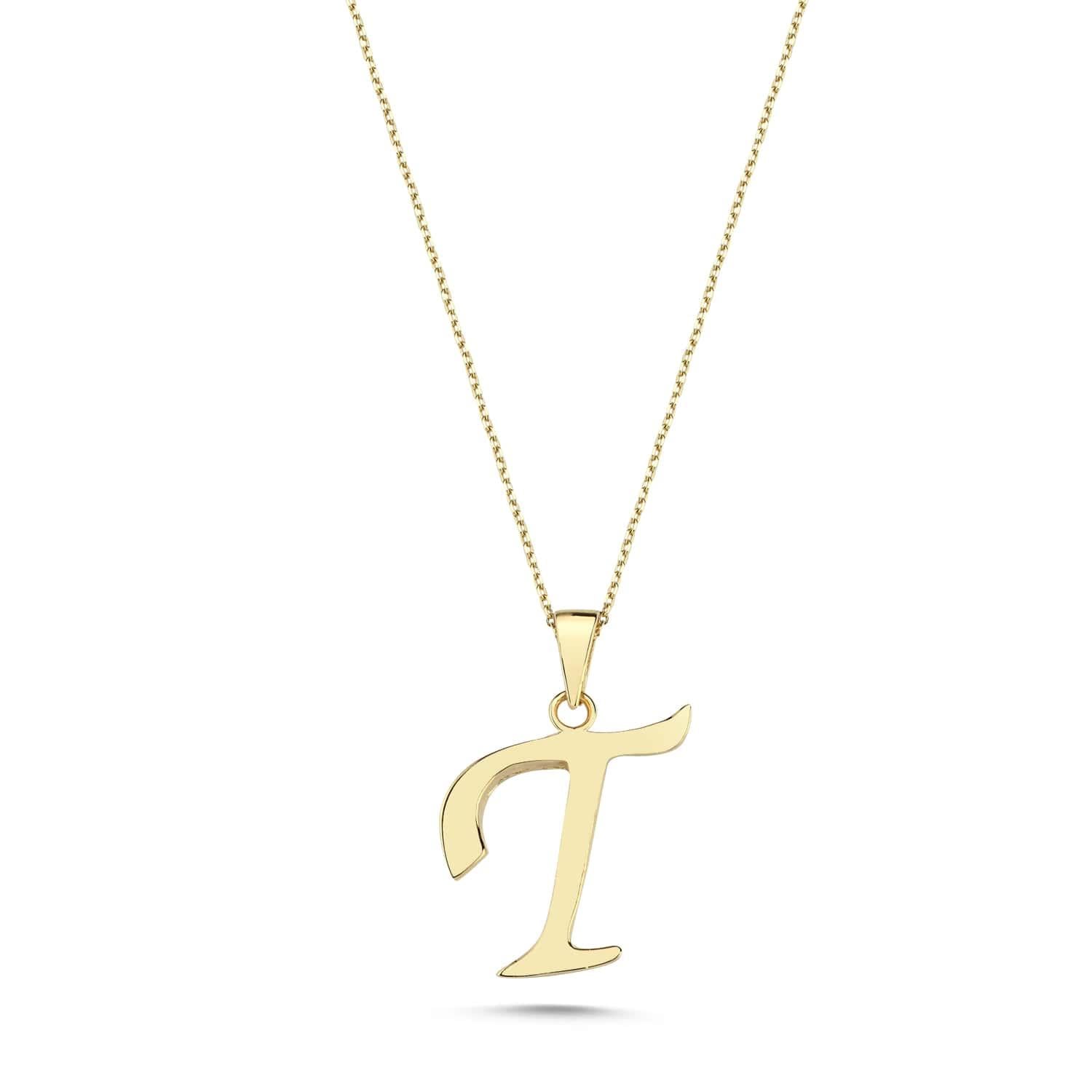 Altın T Harfi Kolye