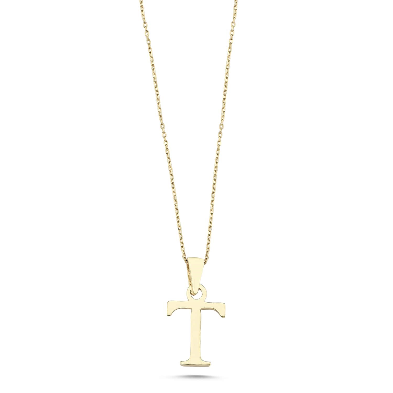 Altın T Harfi Kolye