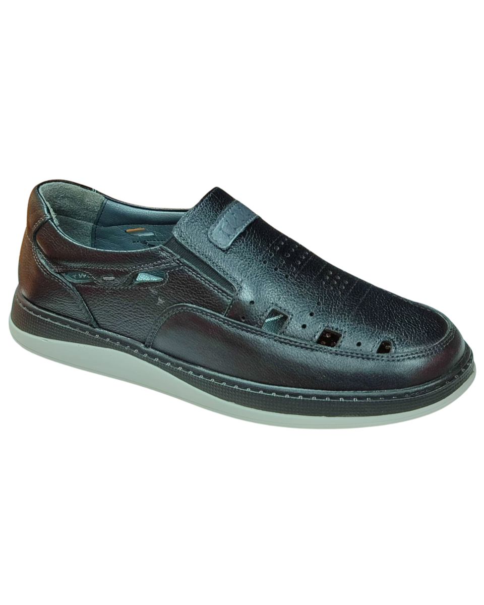 Dr.Relax 118 Erkek Siyah Deri Yazlık Comfort Ayakkabı