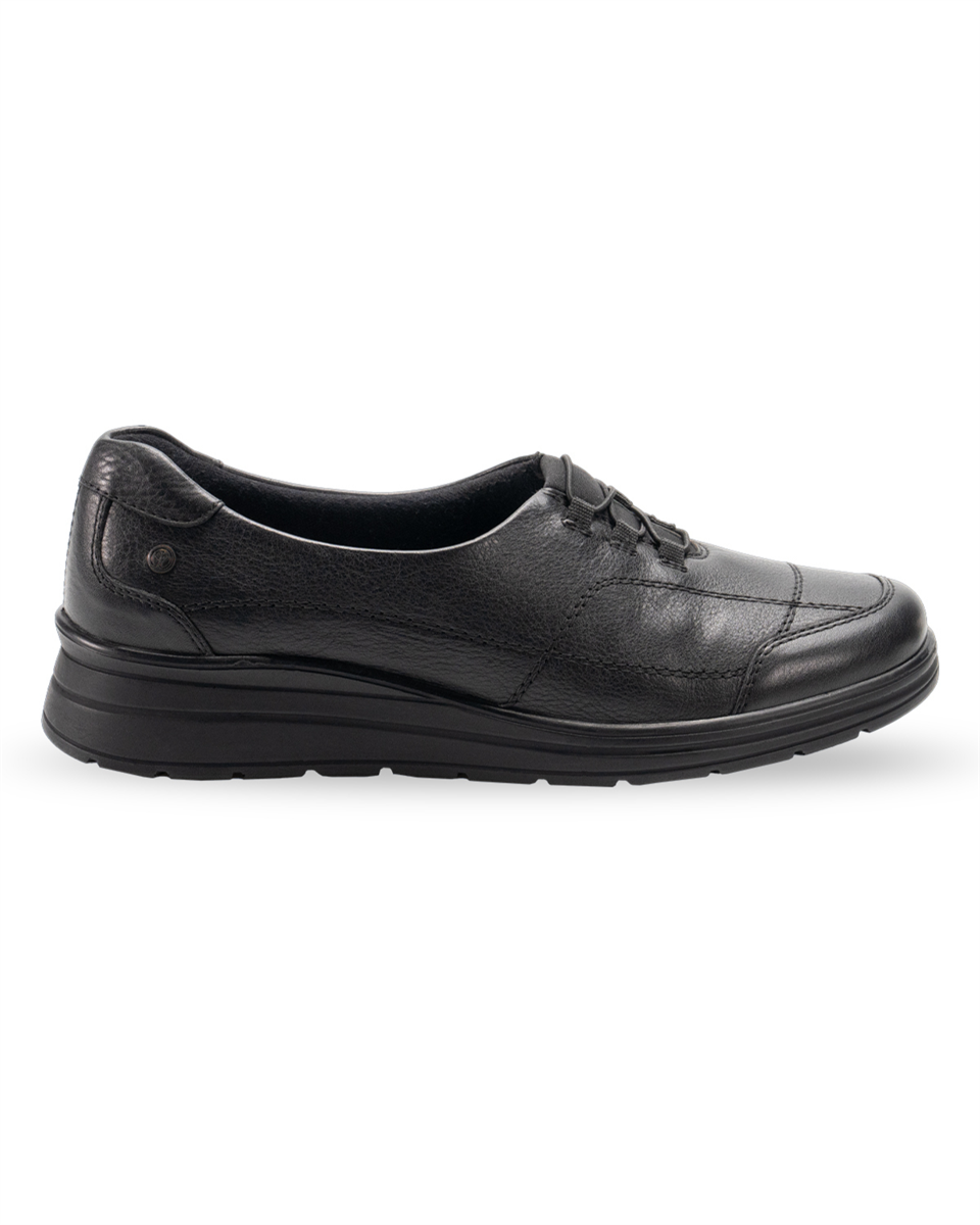 Forelli HEFA-H Kadın Siyah (36-41) Deri Comfort Ayakkabı 