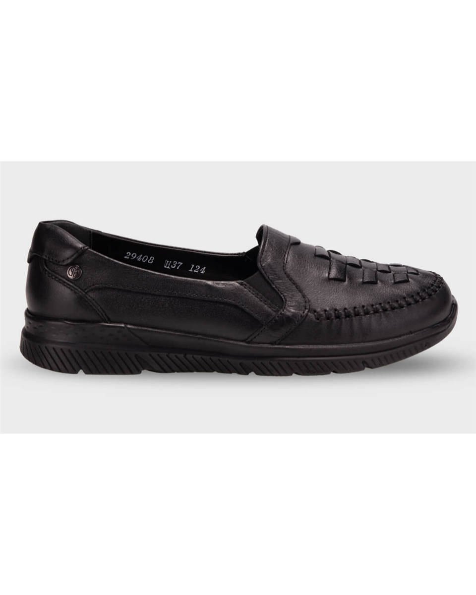 Forelli OLIVIA-H Kadın Siyah (36-41) Deri Comfort Ayakkabı 