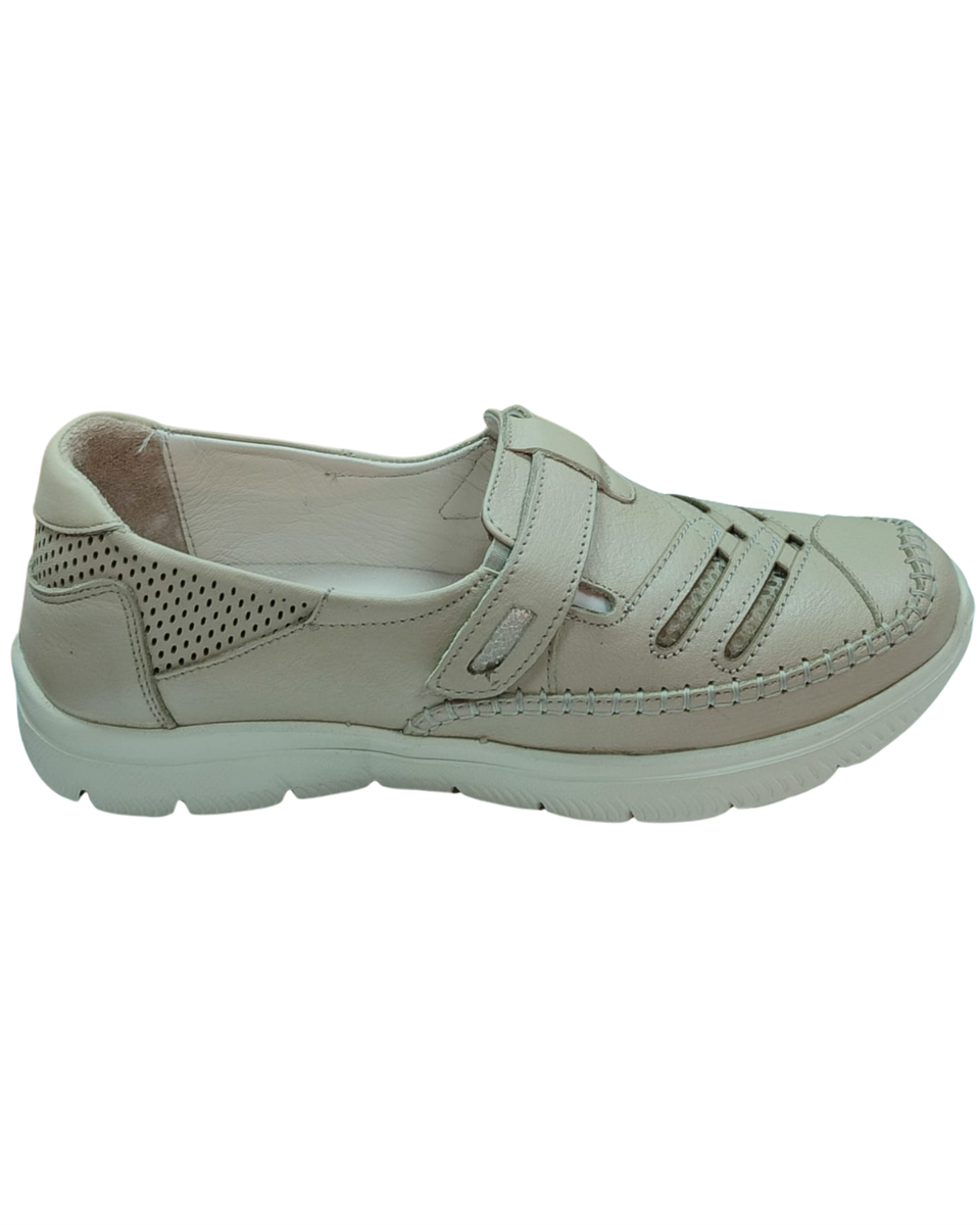 Malawi 200K. Kadın Bej (36-40) Deri Comfort Ayakkabı 