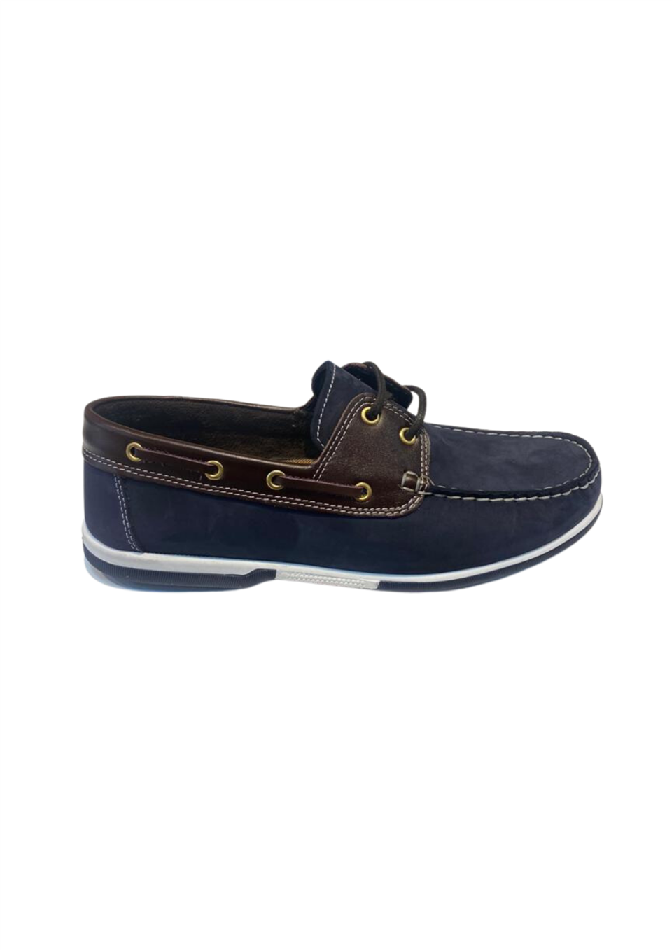 Riverland Y-03 Erkek Lacivert-Kahve Nubuk Deri Casual Ayakkabı 