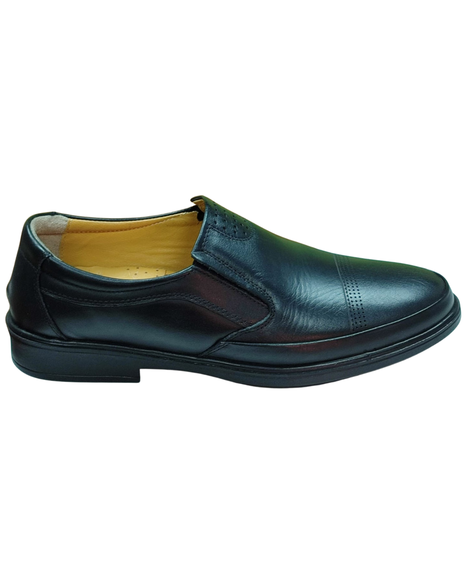 Serhan Ayakkabı 07-L1 Erkek Siyah (40-44) Deri Comfort Ayakkabı 