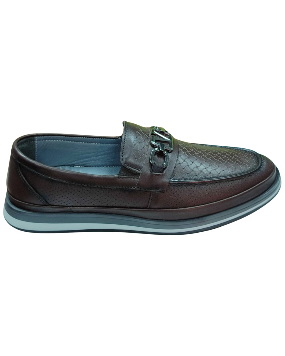 Serhan Ayakkabı 2009 Erkek Kahve (40-44) Deri Tokalı Loafer Ayakkabı 
