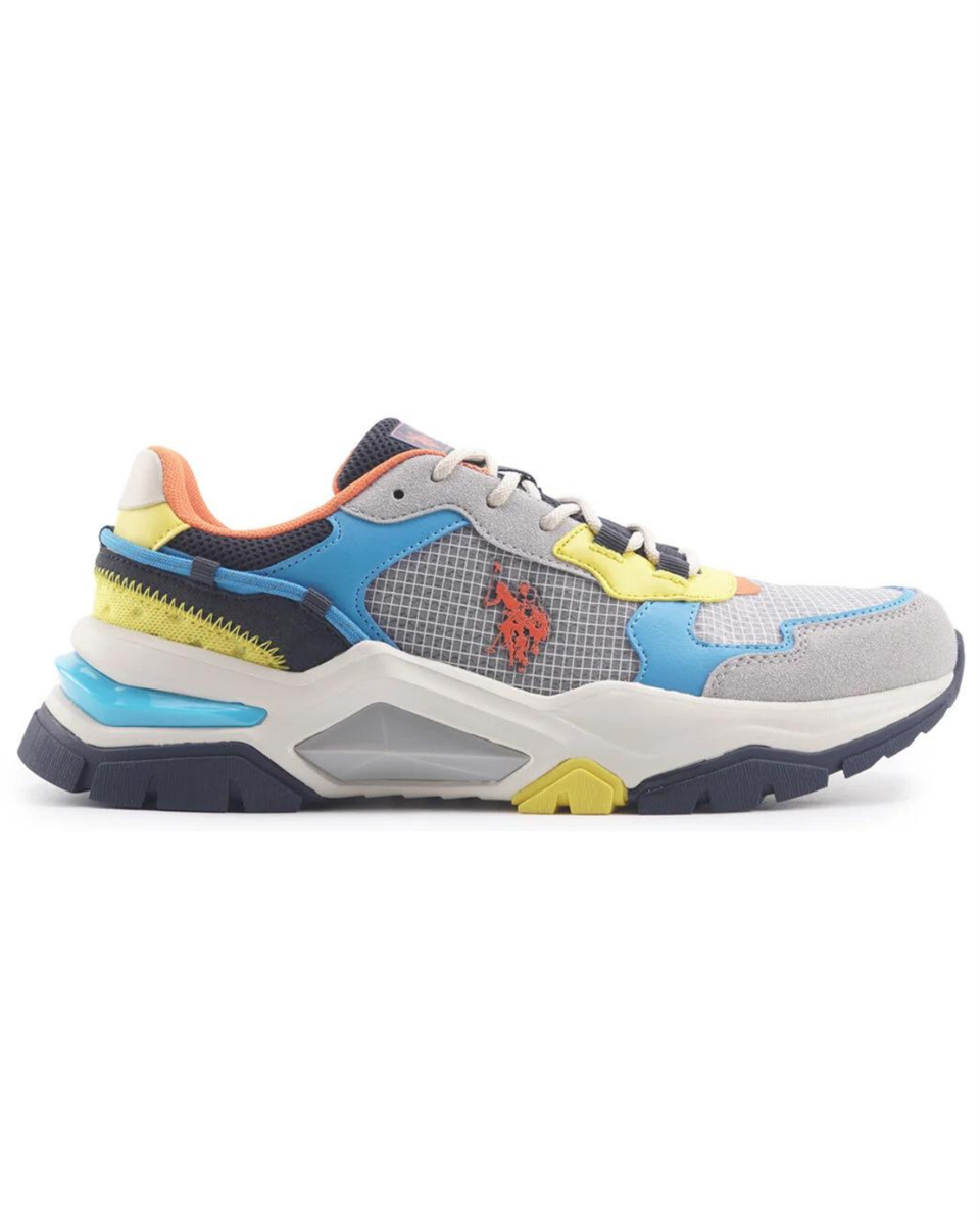 U.s. Polo Assn. Vincent 4Fx Erkek Gri-Mavi-Sarı Sneaker Ayakkabı