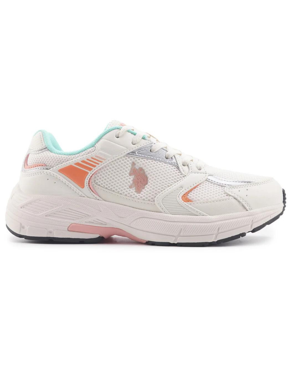 U.s. Polo Assn. Felix Wmn 4Fx Kadın Bej-Turuncu-Yeşil Sneaker Ayakkabı