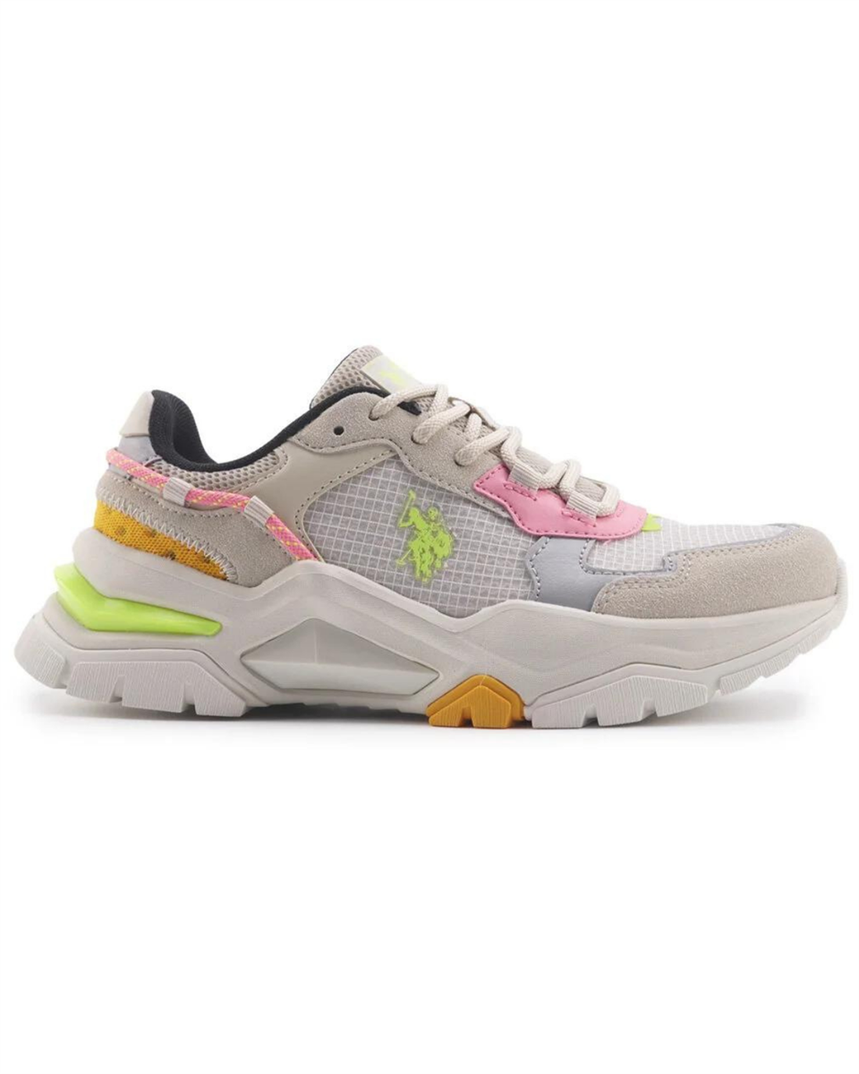 U.s. Polo Assn. Vincent Wmn 4Fx Kadın Bej-Pembe-Sarı Sneaker Ayakkabı
