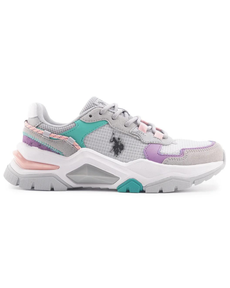 U.s. Polo Assn. Vincent Wmn 4Fx Kadın A.Gri-Lila-Yeşil Sneaker Ayakkabı