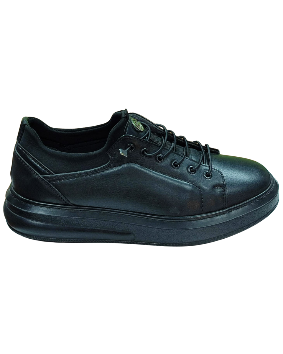 Be Fast One F-80 Erkek Siyah (40-44) Deri Günlük Spor Ayakkabı