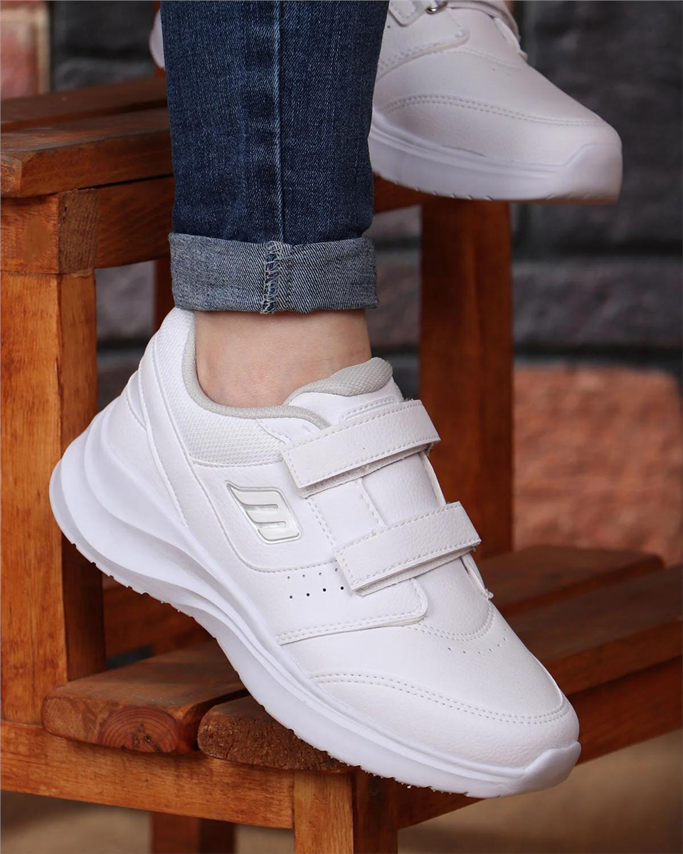 M.P. 232-1307 Zn Beyaz Cırtlı Sneaker Ayakkabı