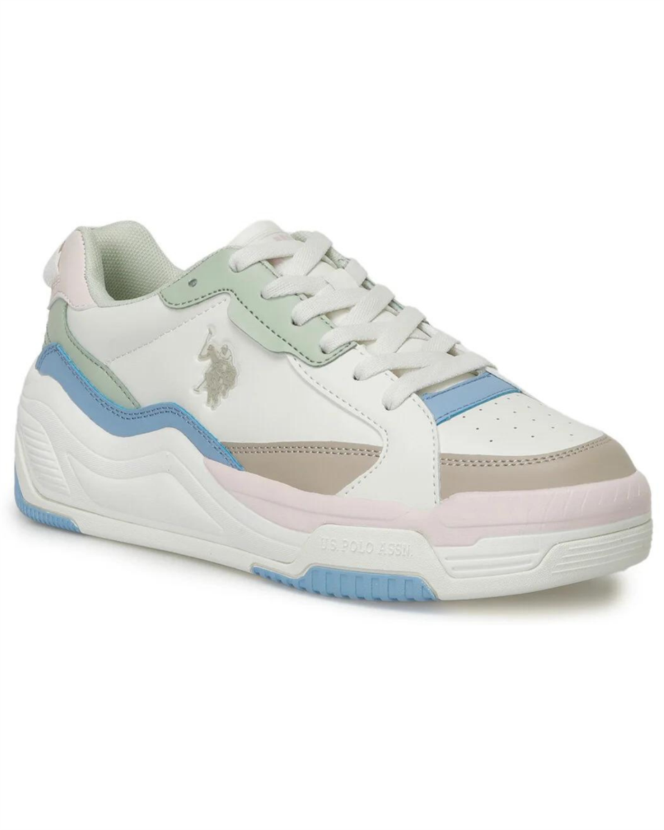 U.s. Polo Assn. Judy Wmn 4Fx Kadın Bej-Pembe-Mavi Sneaker Ayakkabı