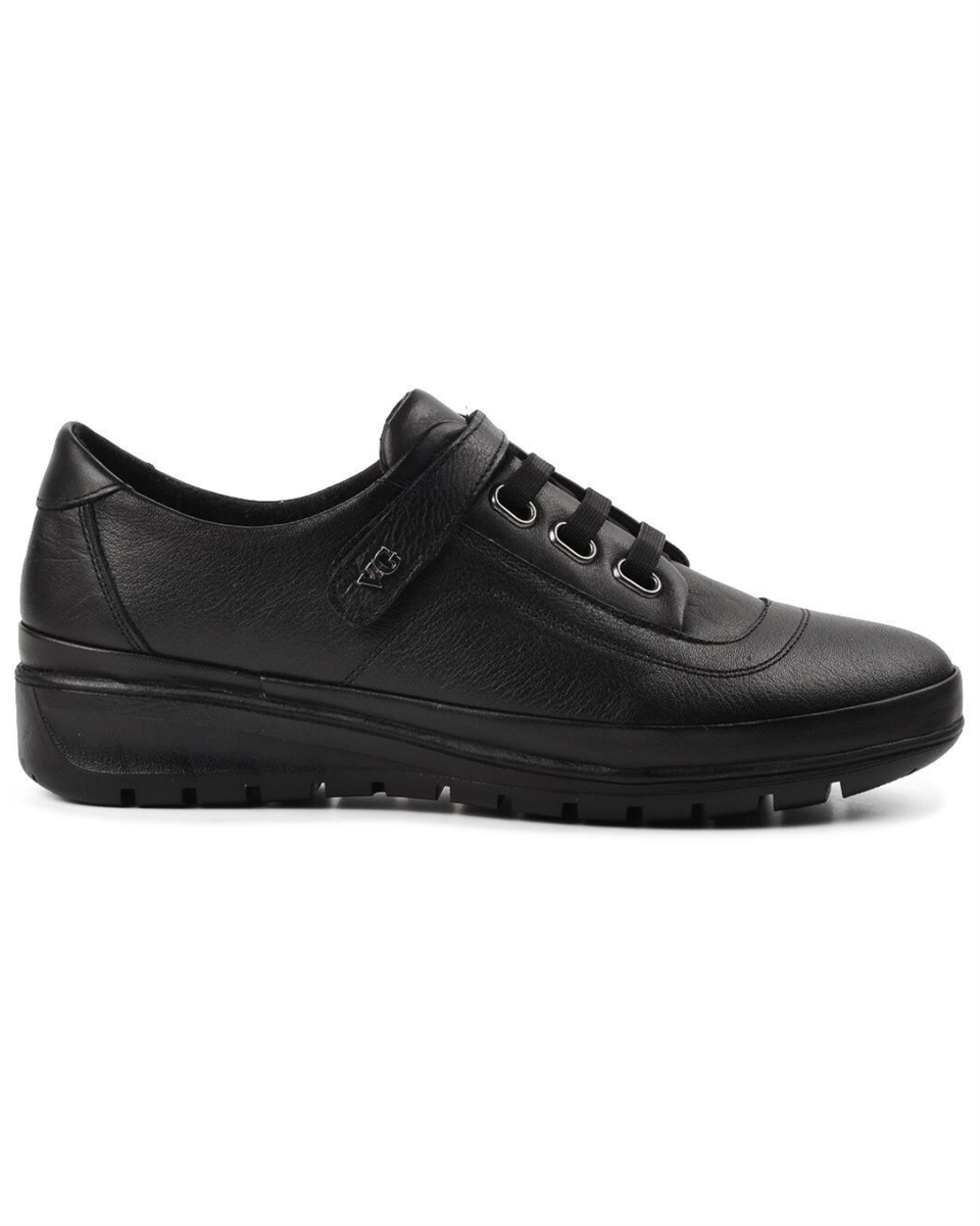 Voyager 7666 Kadın Siyah Deri (36-41) Comfort Ayakkabı 