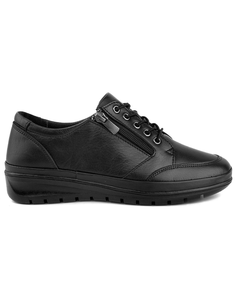 Voyager 8568 Kadın Siyah Deri (36-41) Comfort Ayakkabı 