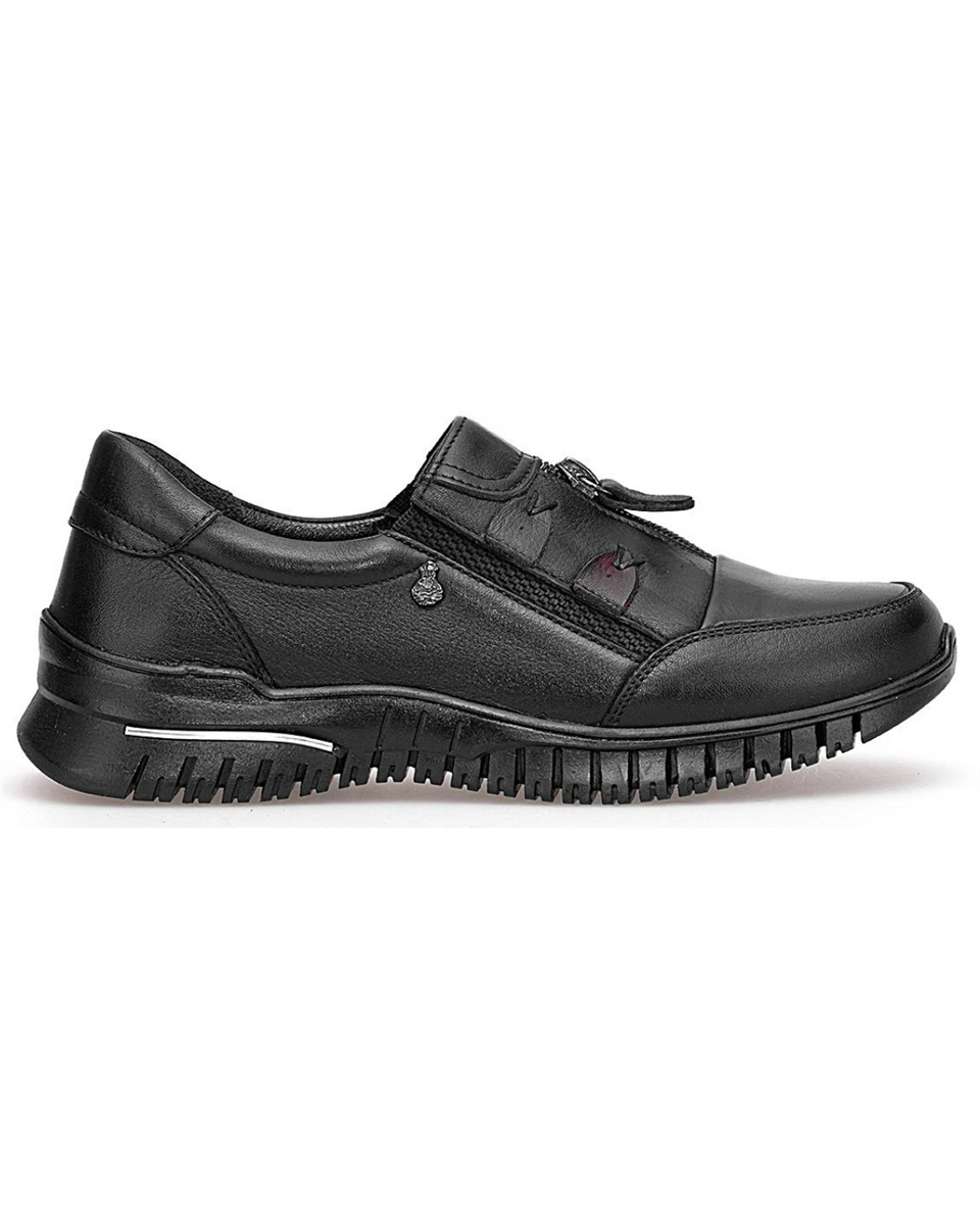 Voyager Z006 Kadın Siyah Deri (36-40) Comfort Ayakkabı
