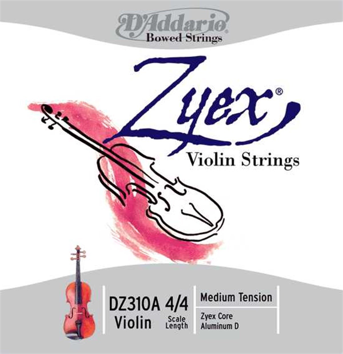 DADDARİO DZ31A KEMAN TEL SET, ZYEX, 4/4 , MEDIUM TENSION, (RE ALU