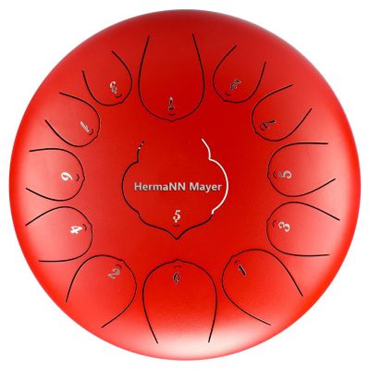 HermaNN Mayer 12 inç 13 Ses Tongue Drum KIRMIZI