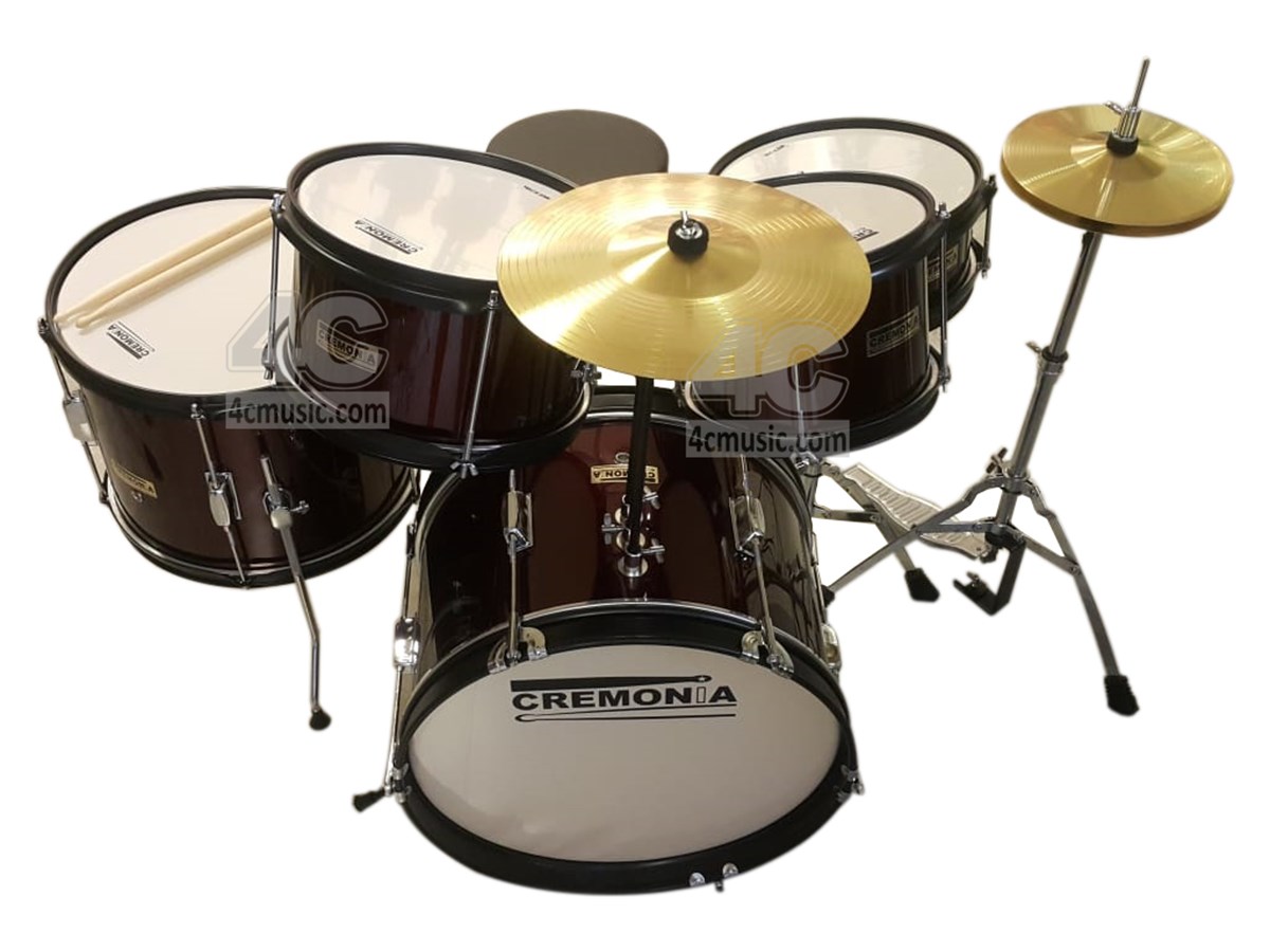 JUNIOR DAVUL SET METALİK KIRMIZI 5 PCS + ZİL VE