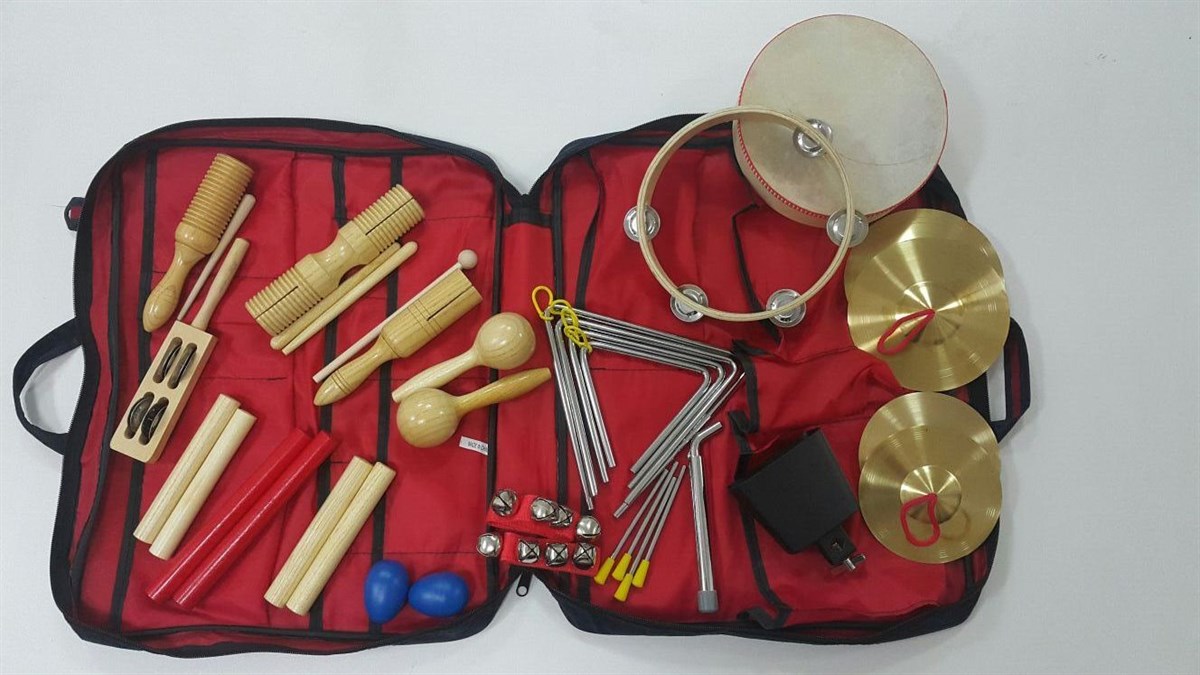 PERKUSYON SET, 17 PARÇA, ÇANTALI