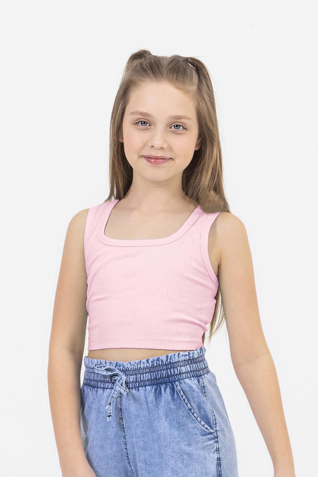 Basic Kız Crop - Pembe