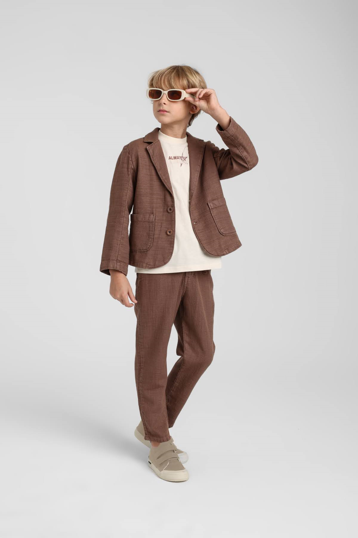 Beli Lastikli Erkek Pantolon - Kahverengi