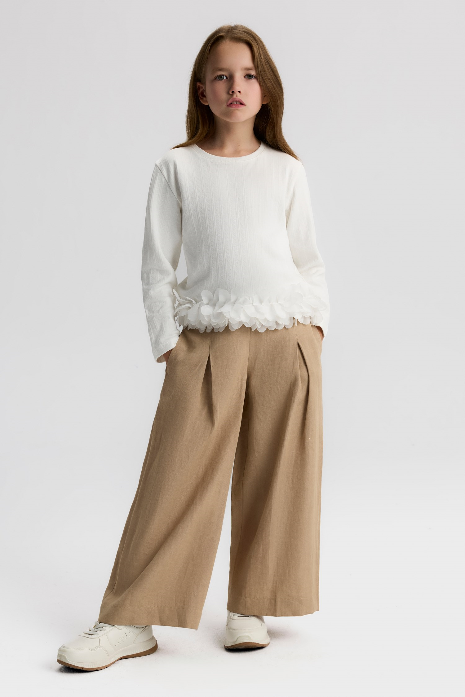 Beren Bel Detaylı Kız Pantolon - Vizon