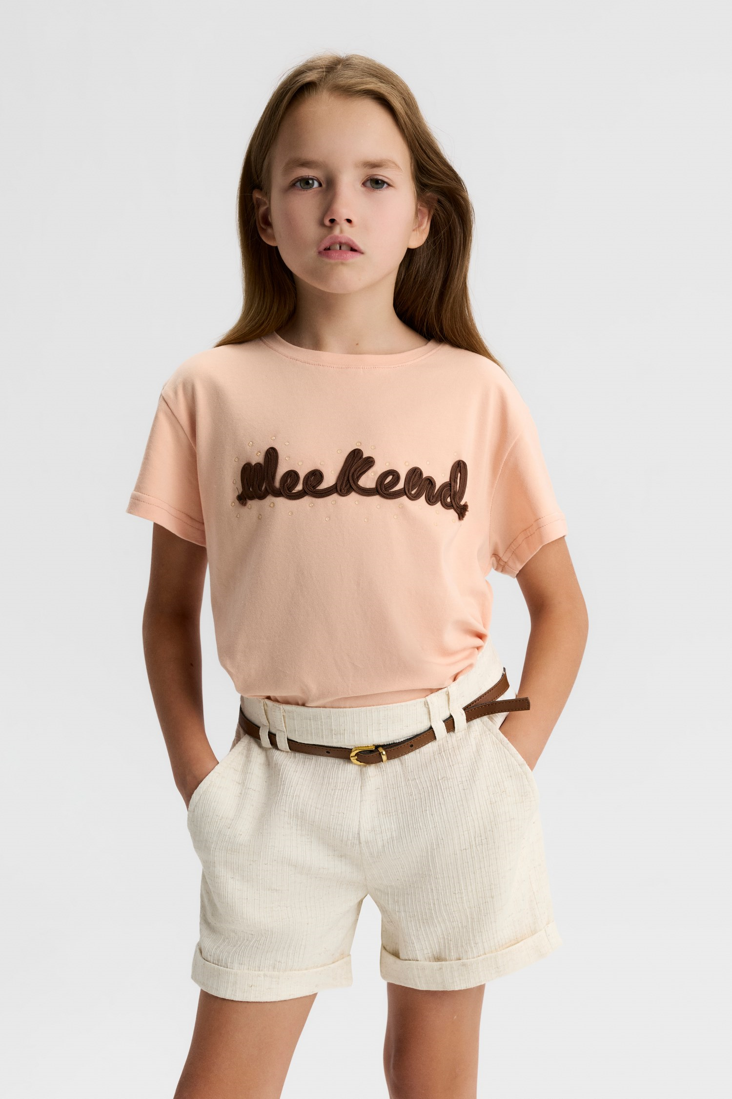 Betty Kız Şort - Krem