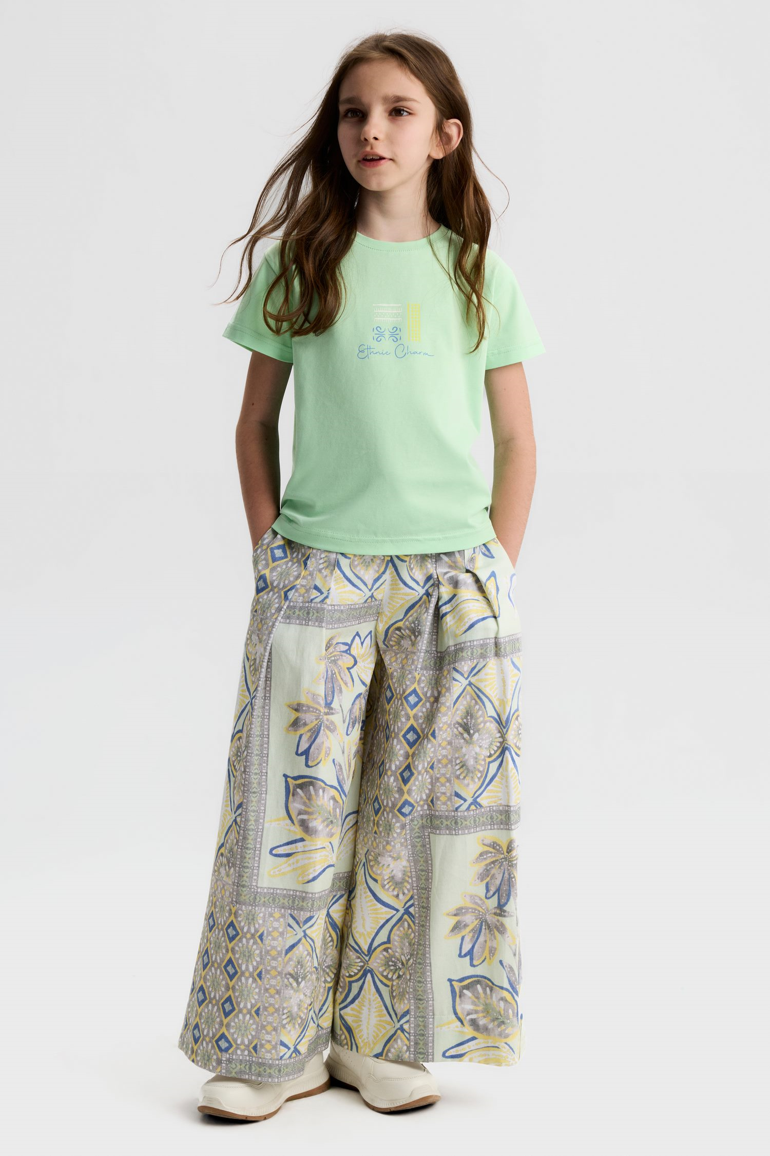Çini Kız Pantolon - Yeşil Mint