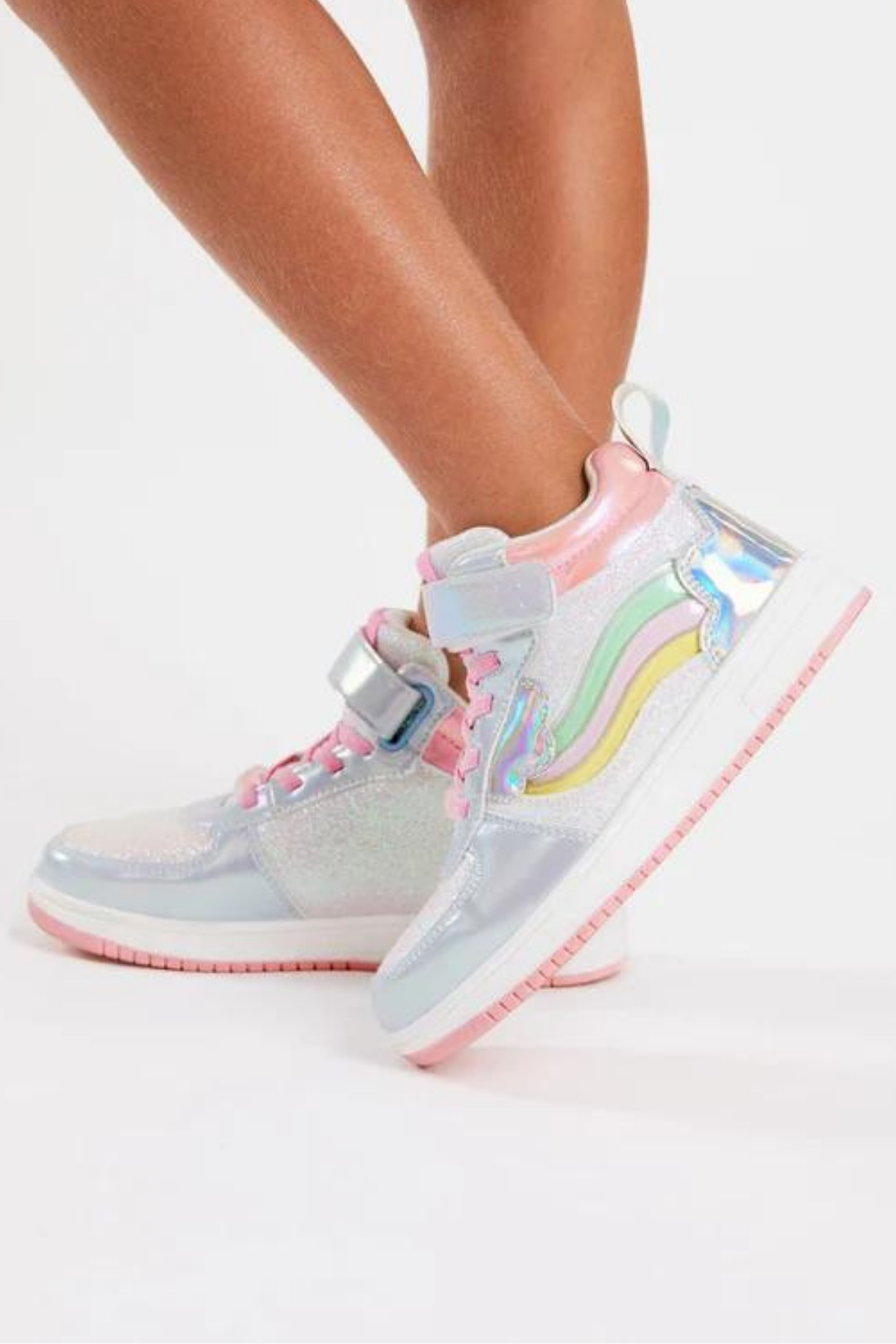 Conguitos Gökkuşağı Desenli Işıklı Sneakers - Pembe