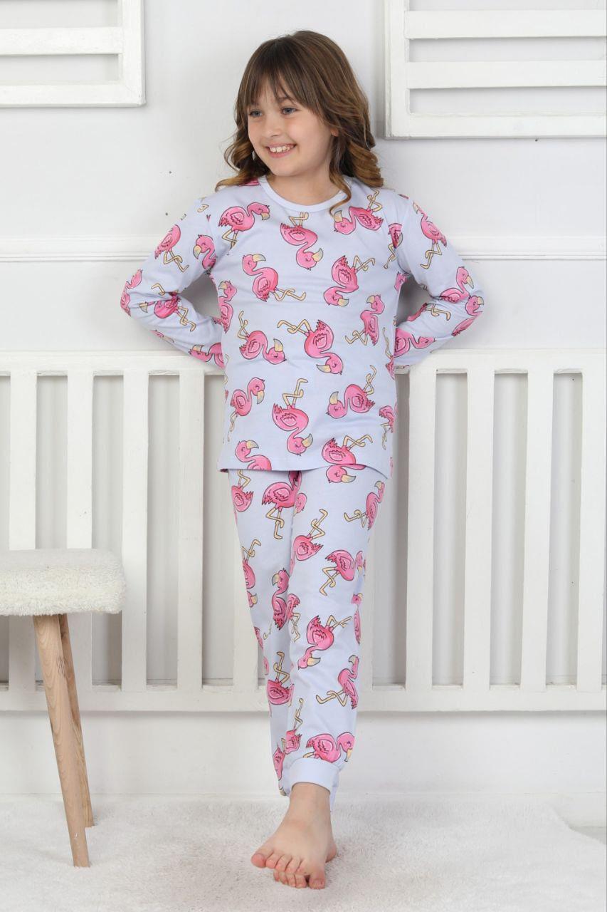 Flamingolu Kız Pijama Takımı - Lila