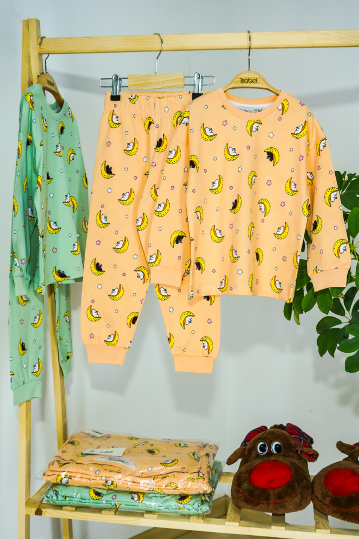 Gökyüzü Temalı Pijama Takımı - Turuncu