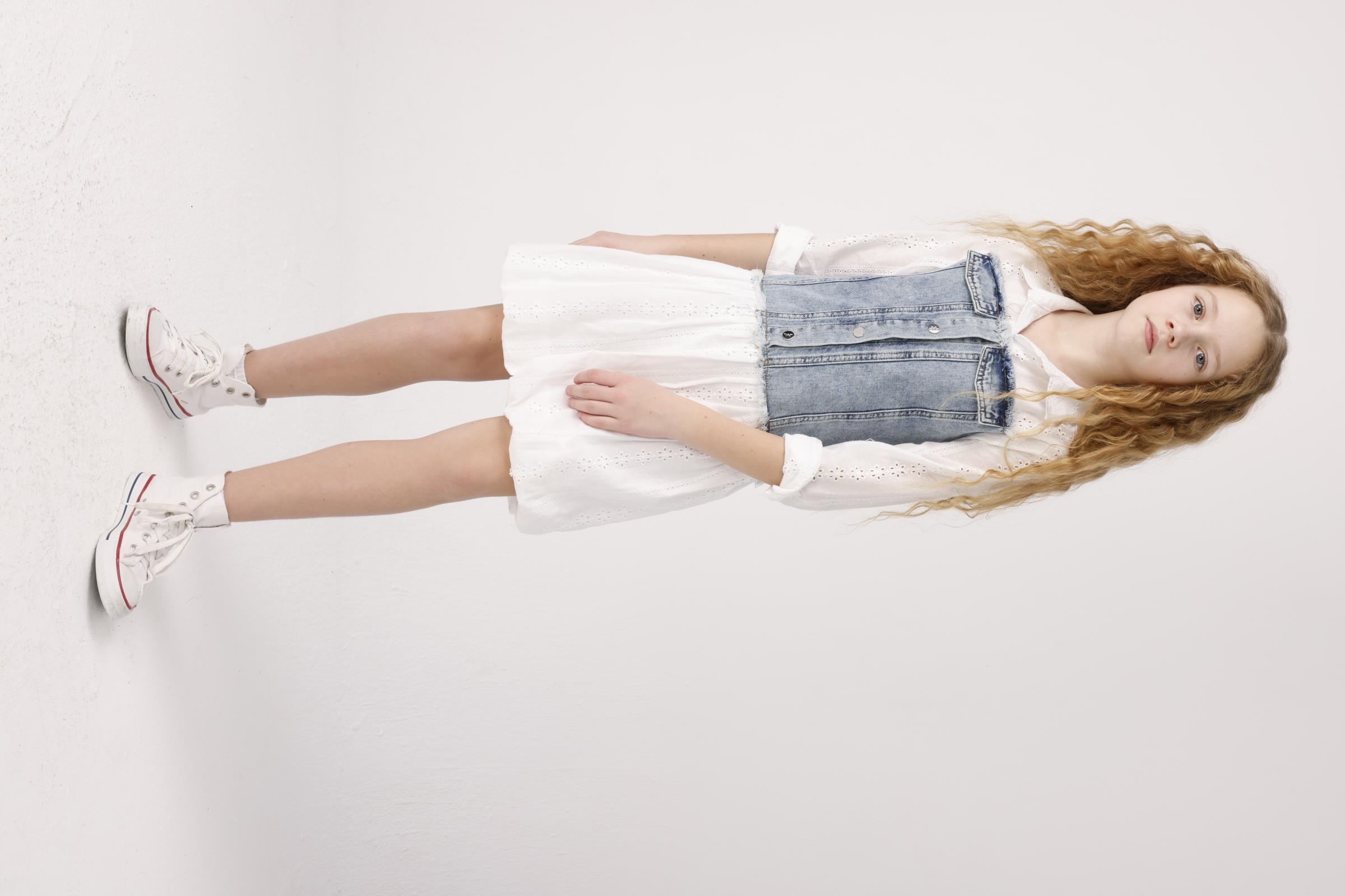 JENA Denim Parçalı Elbise - Mavi