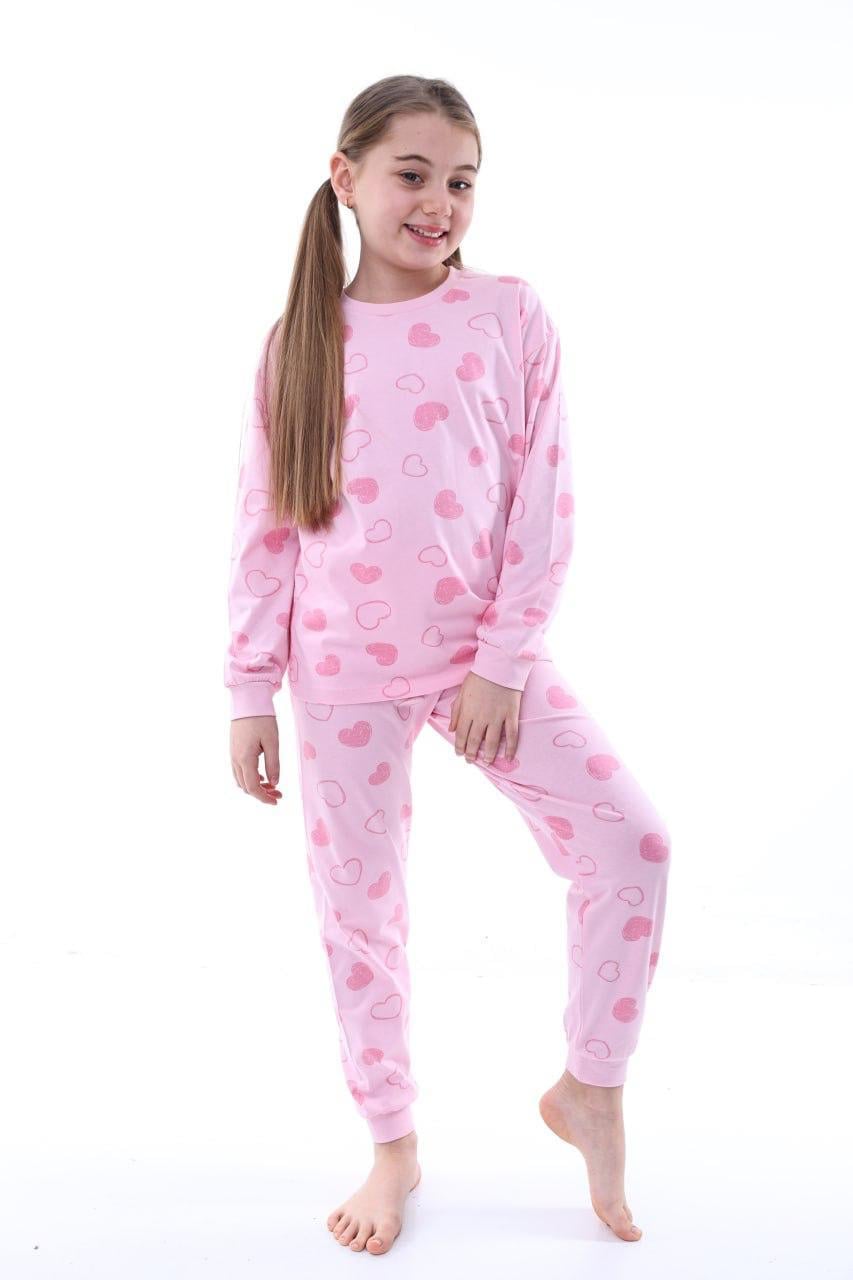 Kalpli Kız Çocuk Pijama Takımı - Pembe