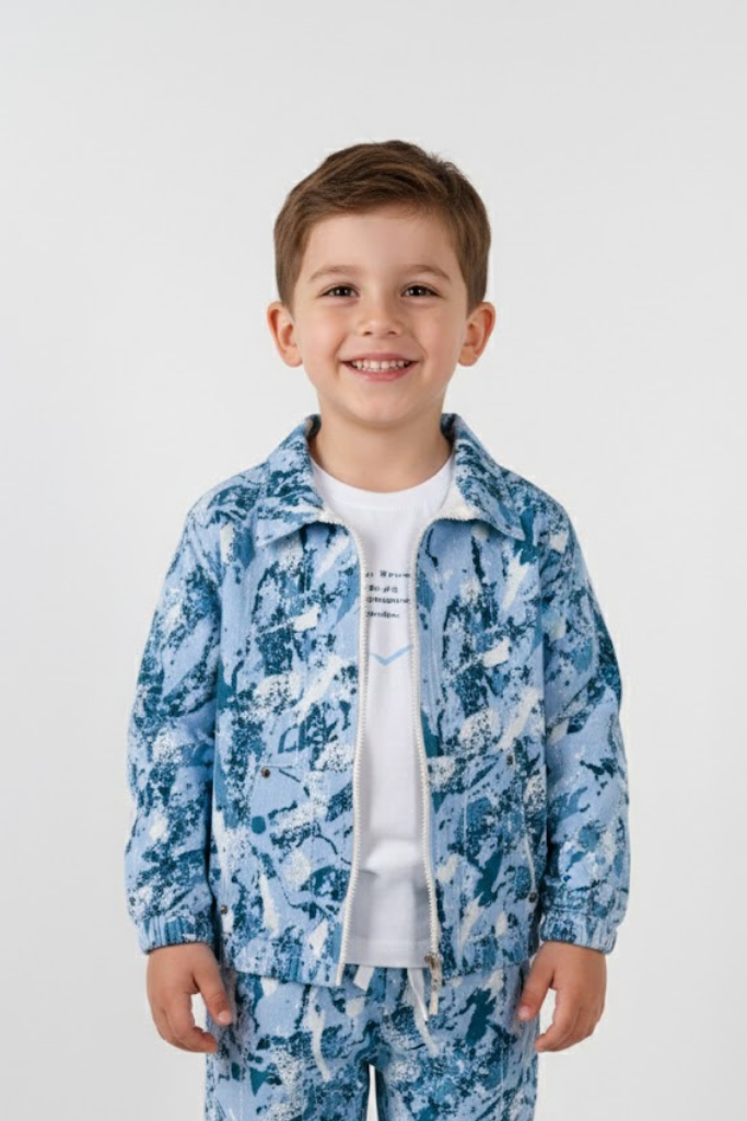 Kamufule Ceket - Mavi