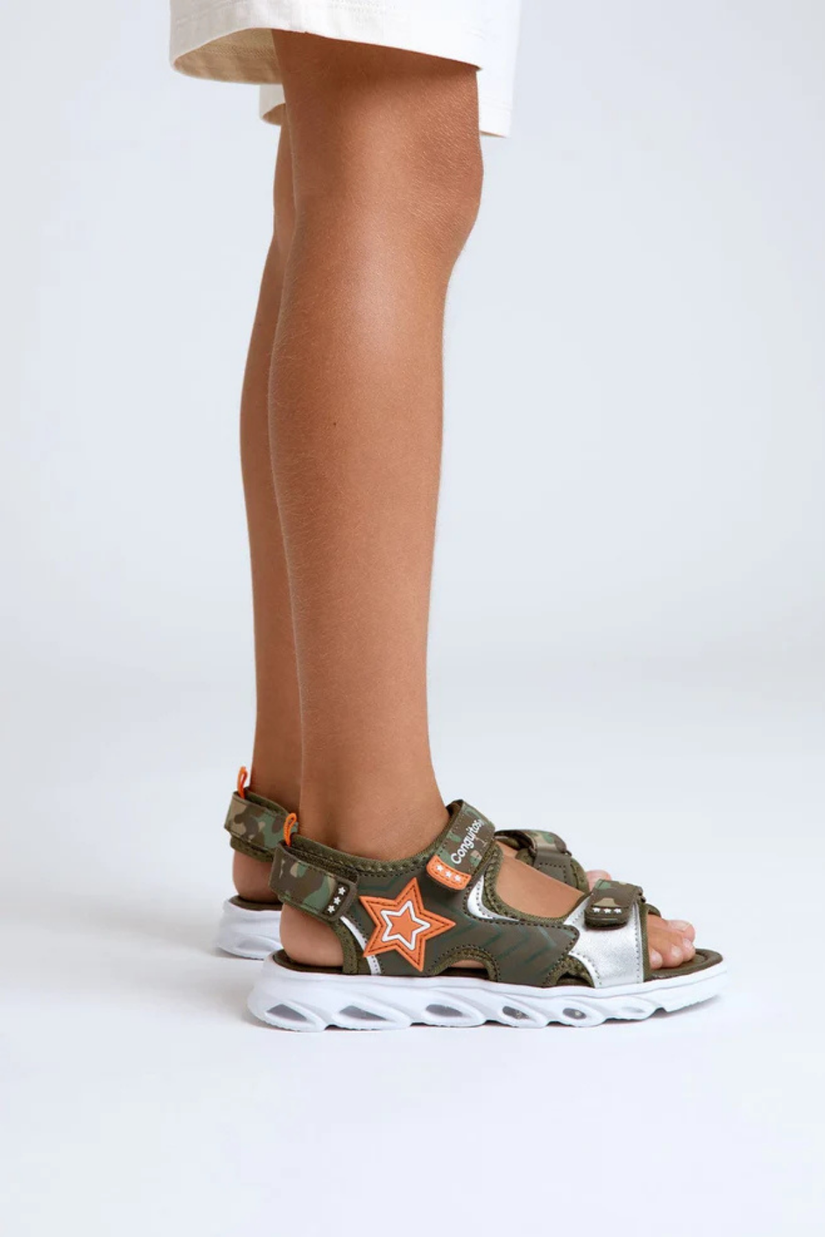 Kamulaj Erkek Işıklı Sandalet - Yeşil Haki