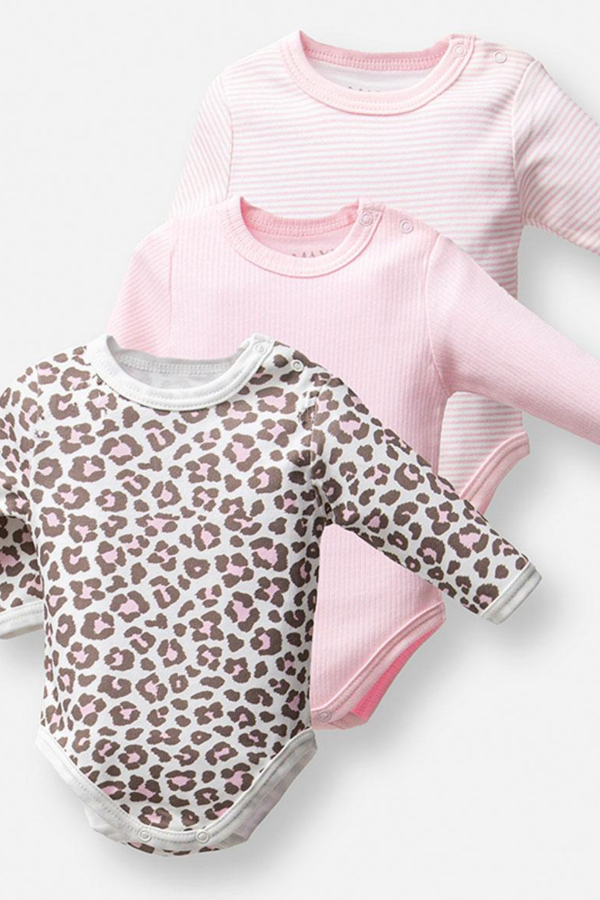 Leopar Desenli 3'lü Zıbın Set - Pembe