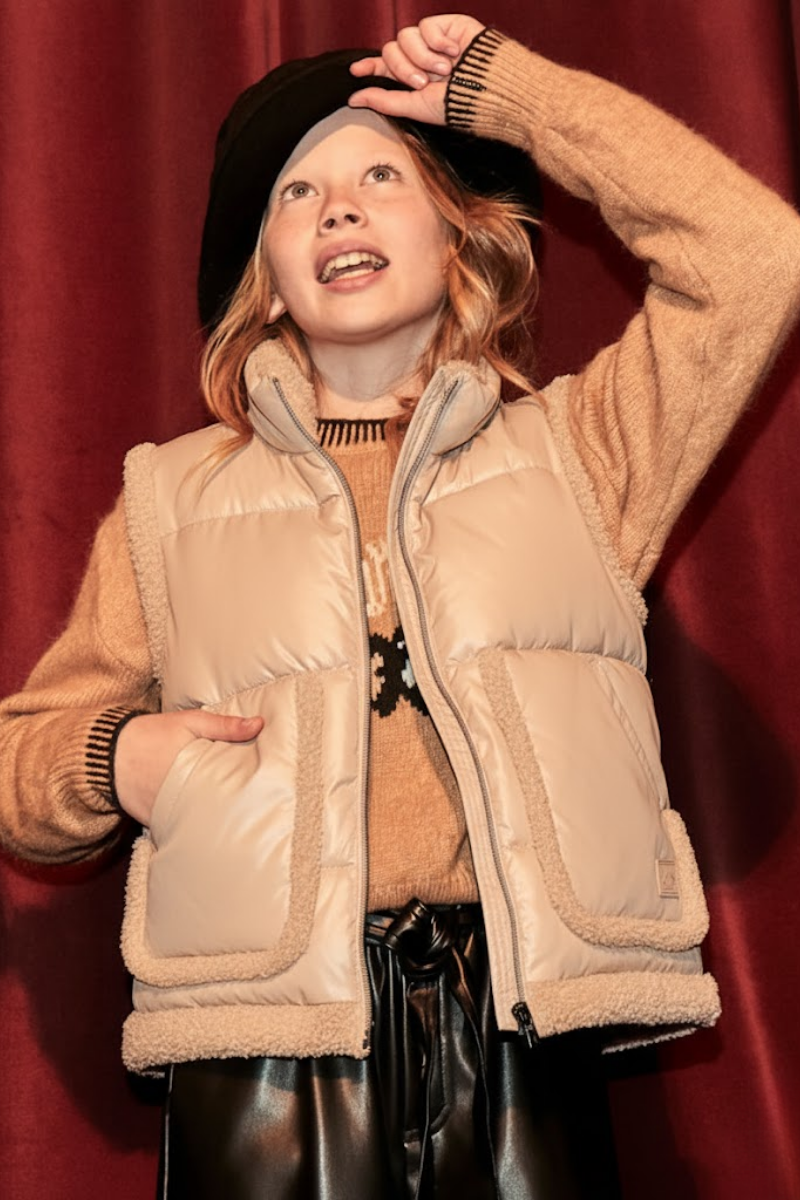 MAYORAL Kürk Detaylı Kız Yelek - Bej