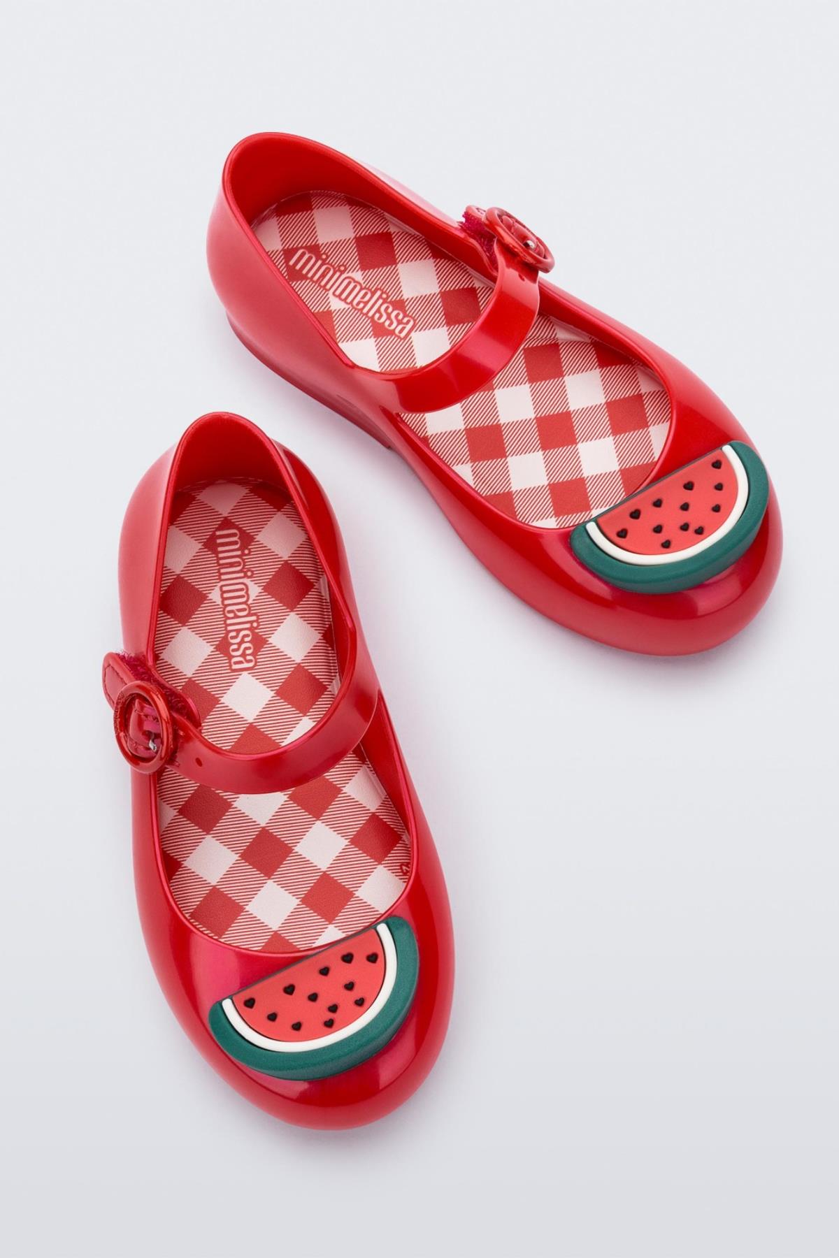MINI MELISSA Karpuz Detaylı Sevimli Balerin Ayakkabı - Kırmızı