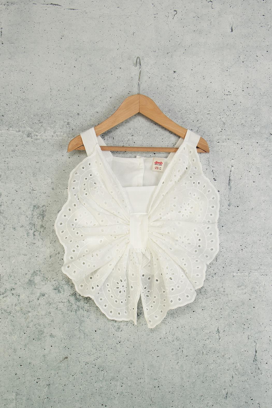 Önü Fisto Fiyonklu Bluz - Ekru