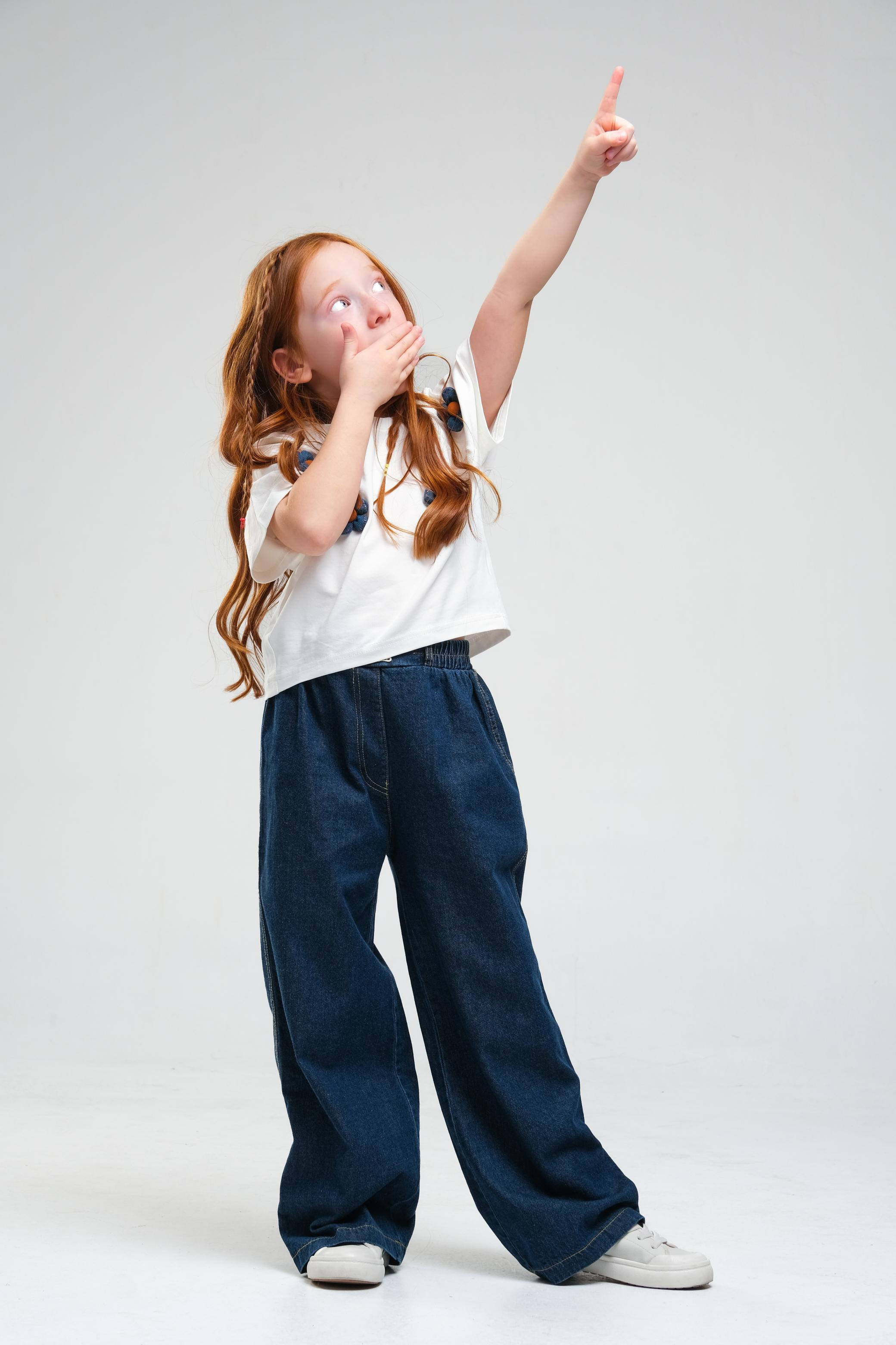 Oversize Kız Pantolon - Mavi