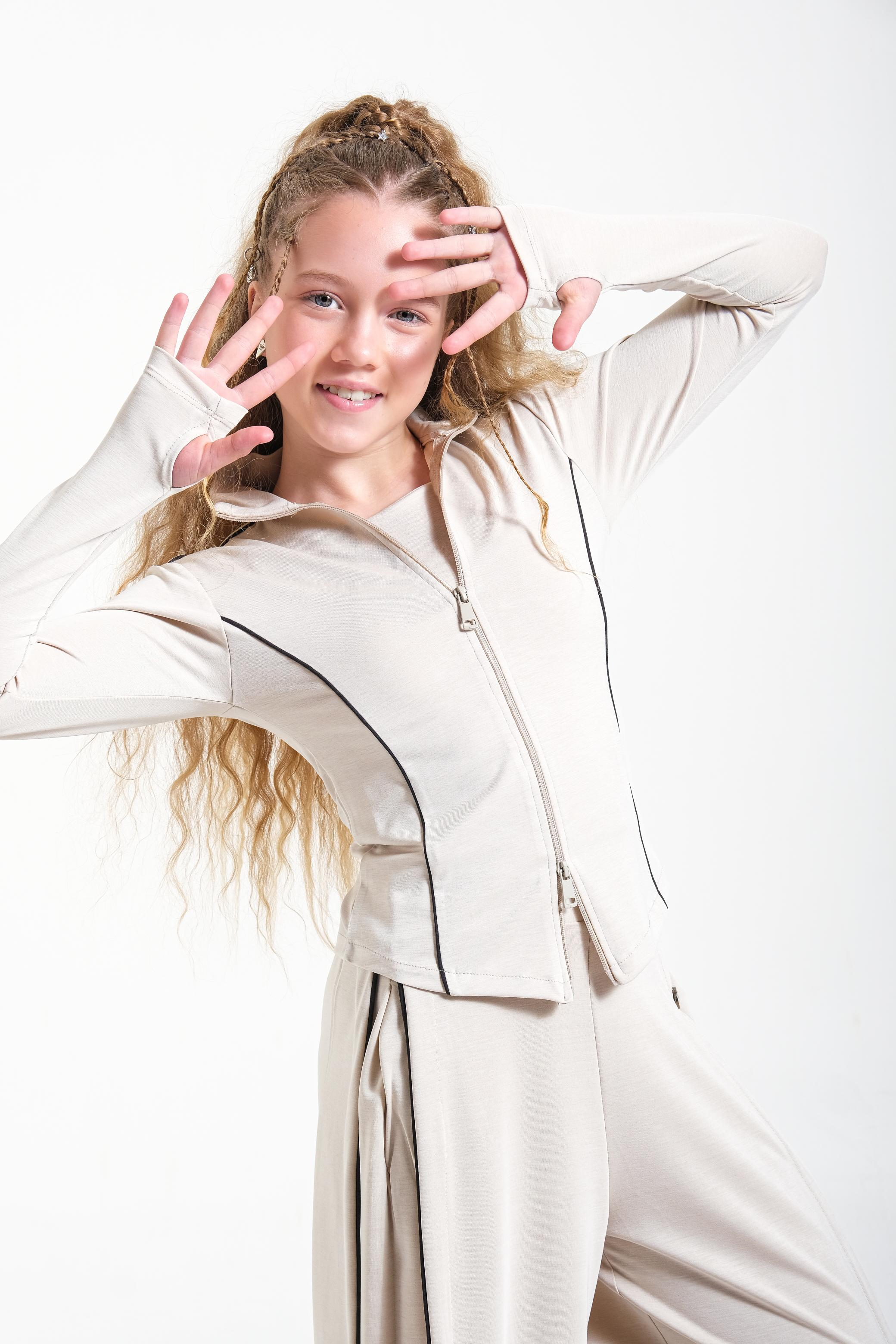 Oyso Şerit Biye Hırka - Taş Rengi